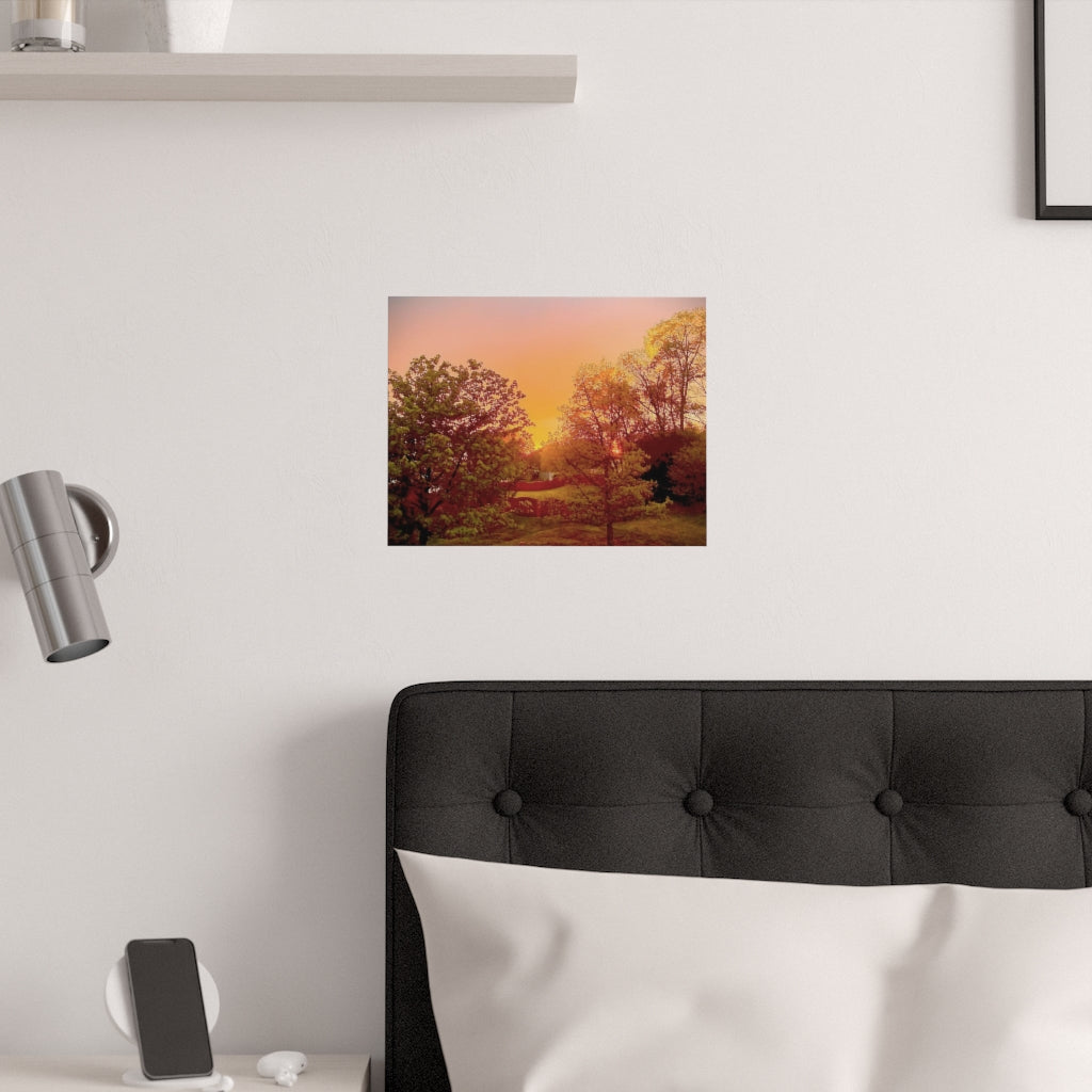 Sunset Poster Print, Wall Art, Satin Posters, Modern, Contemporary Art Wall Hanging