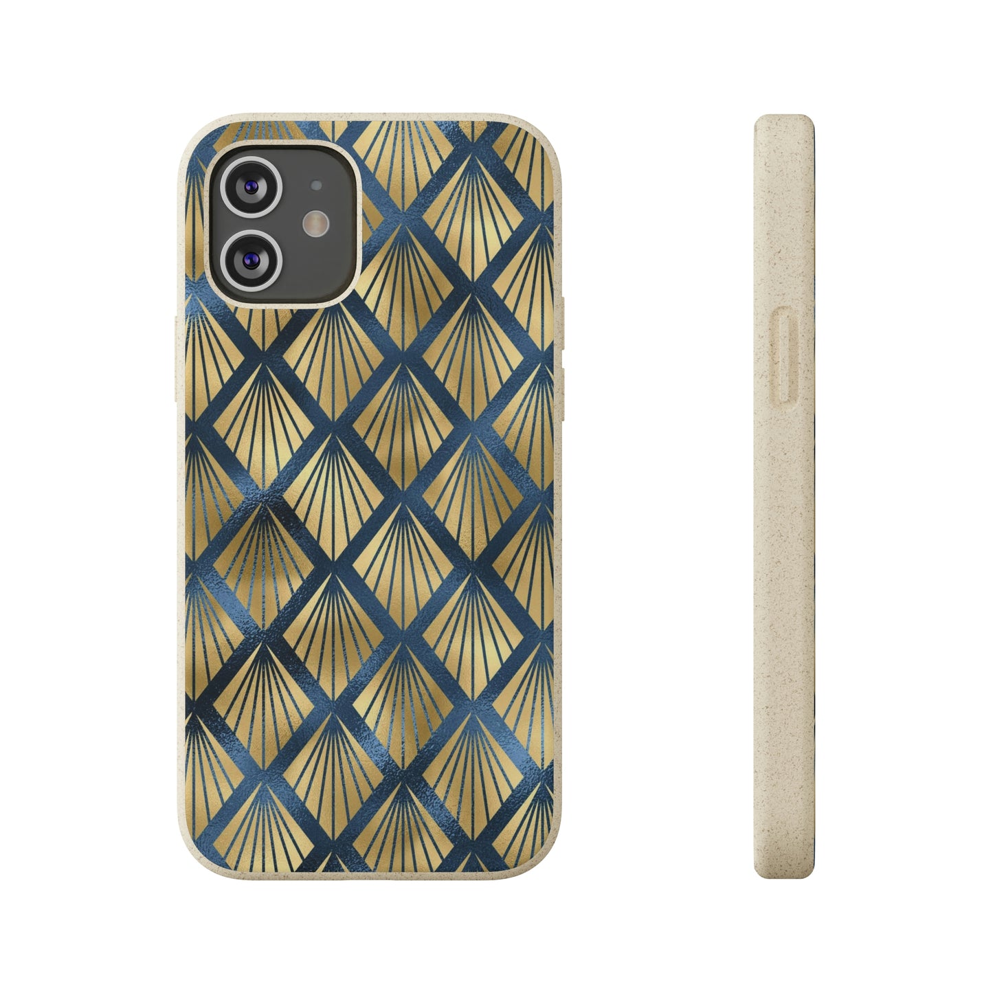 Blue and Gold Eco-Friendly Biodegradable Phone Case: Protect Your Device & the Planet"