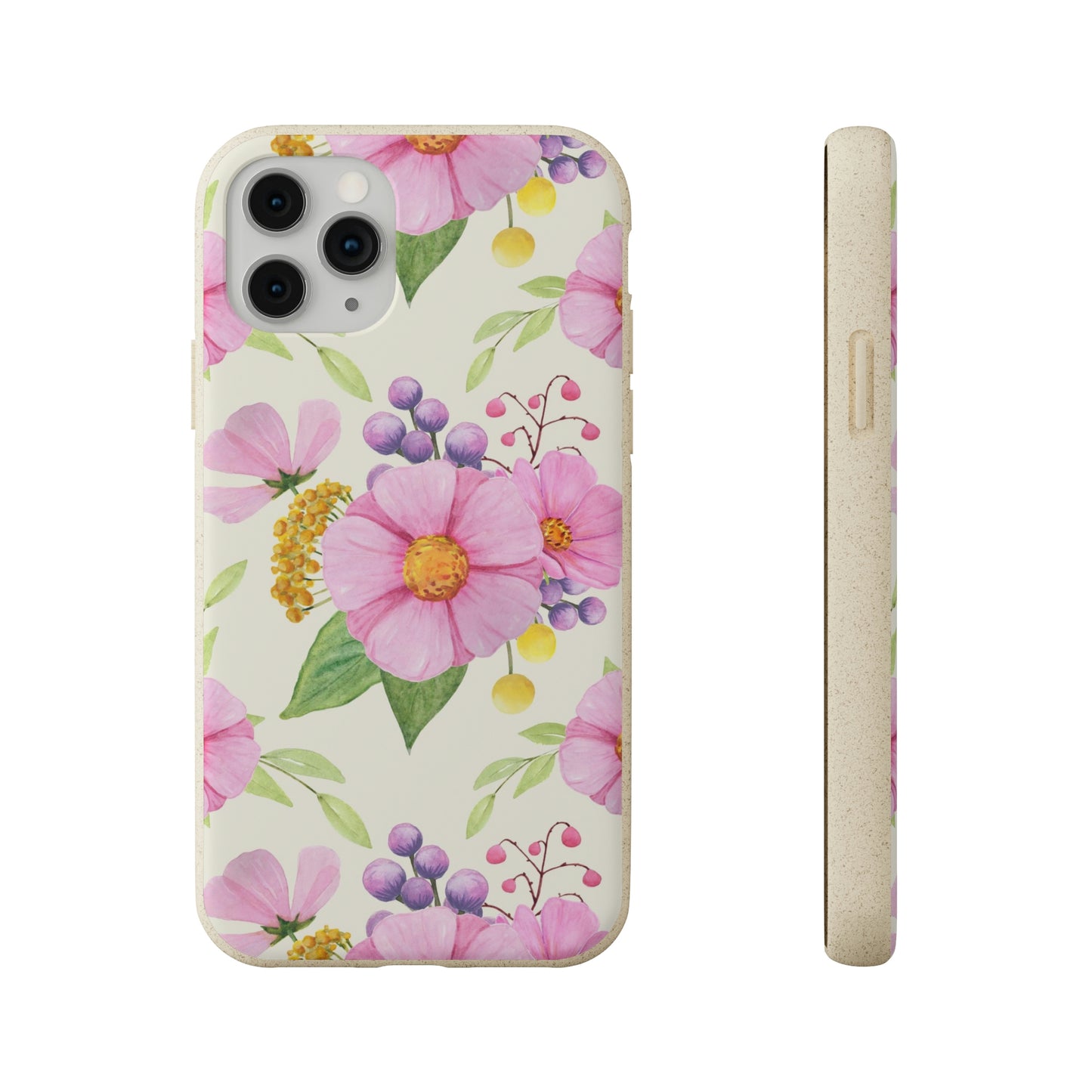 Floral Flower Tough Phone Case, Cute Cool Trendy Biodegradable Phone Case