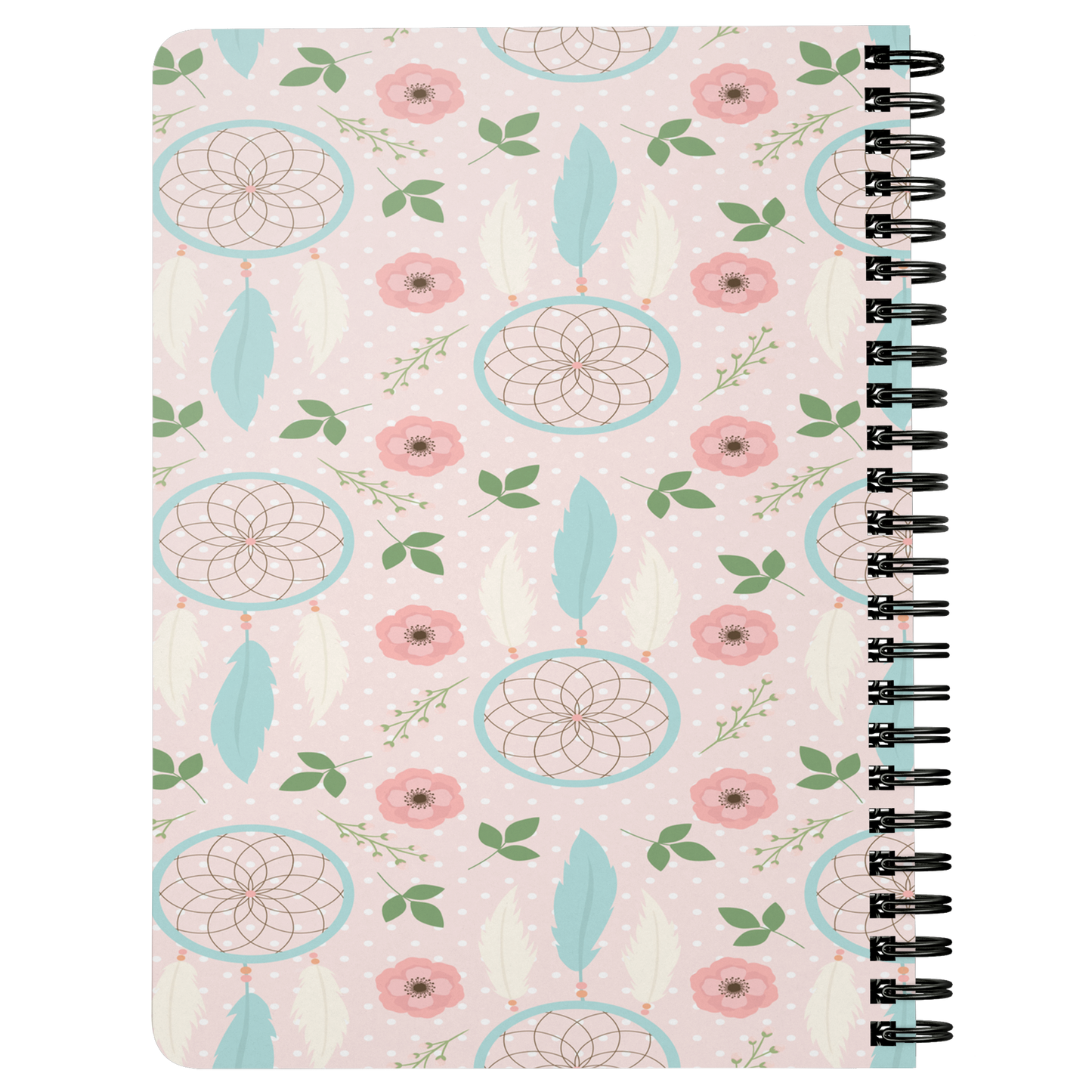 BoHo Journal Daily Notebook Diary Spiraled Lined Custom Writing Book Daybook Journal
