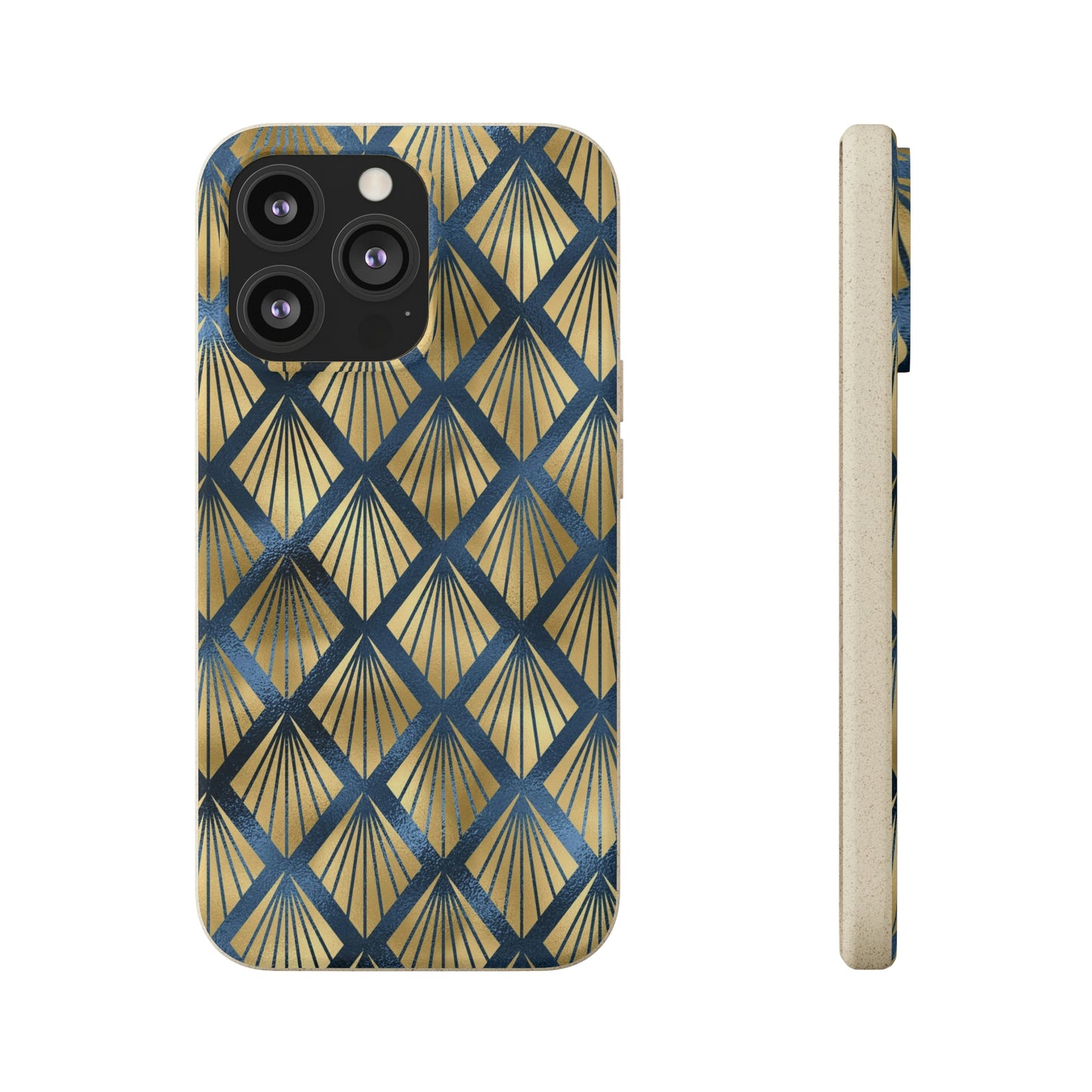 Blue and Gold Eco-Friendly Biodegradable Phone Case: Protect Your Device & the Planet"