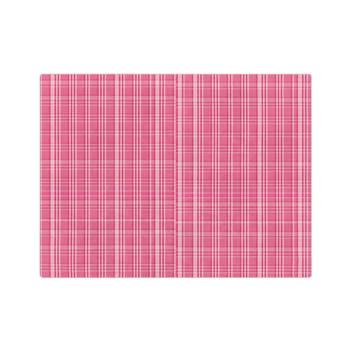 Pink Plaid Minky Throw Blanket Adult, Fleece Velveteen Blanket, Cute Plush