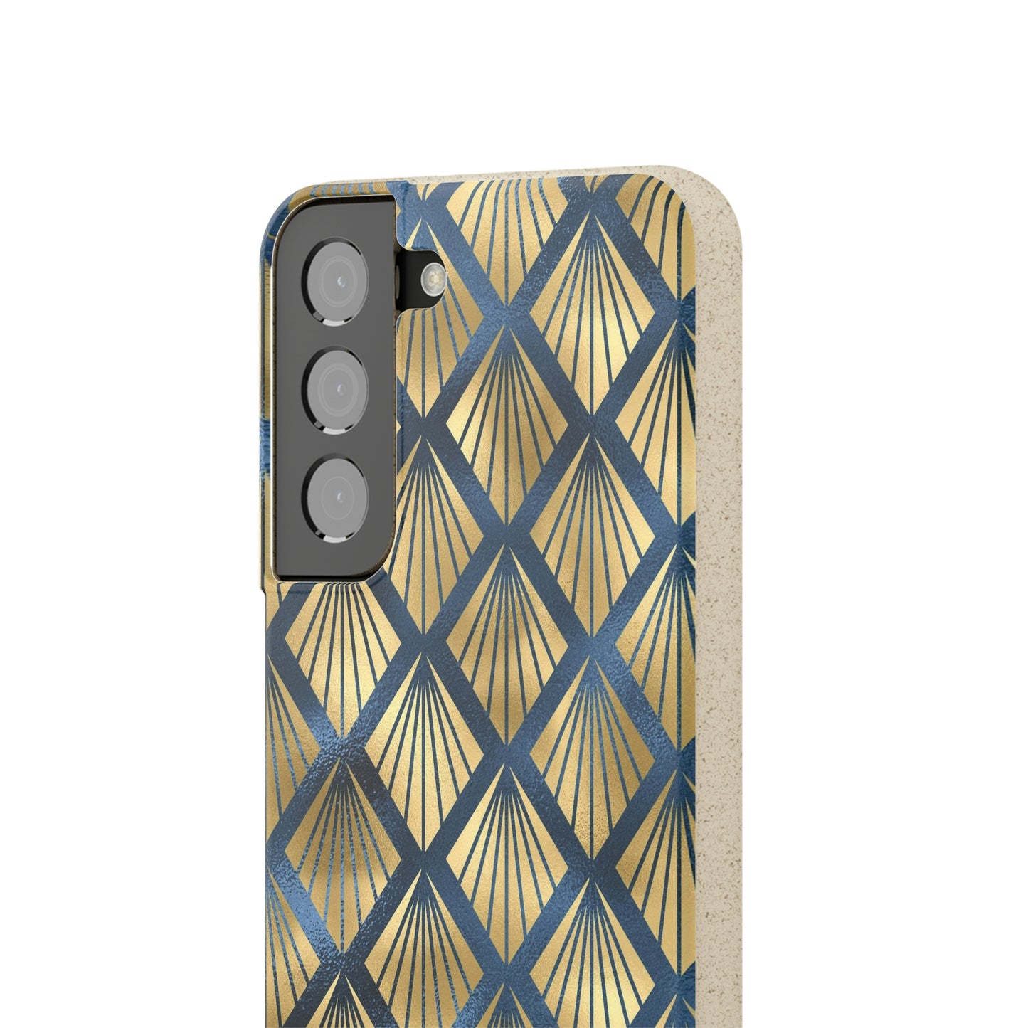 Blue and Gold Eco-Friendly Biodegradable Phone Case: Protect Your Device & the Planet"