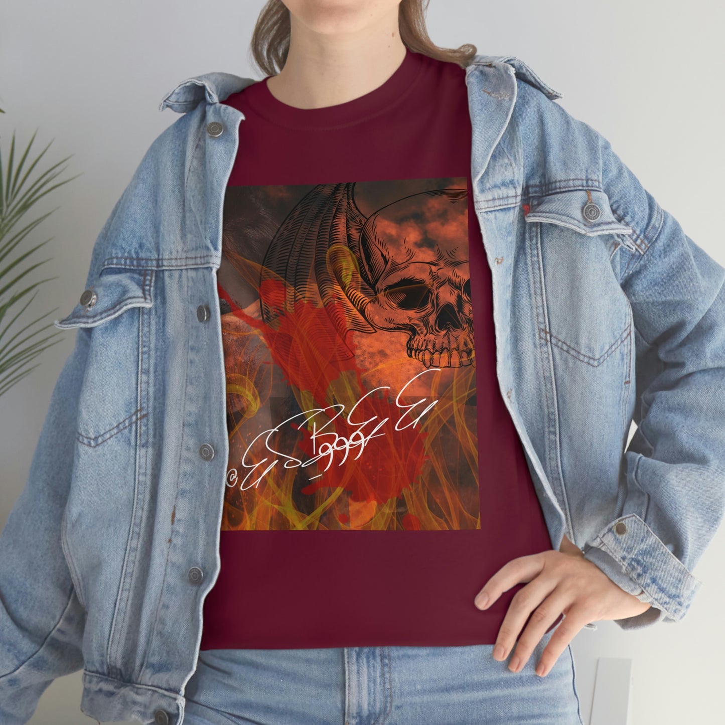 Grunge Abstract Gothic Skull Graphic Streetwear Unisex Crew Neck, Alternative