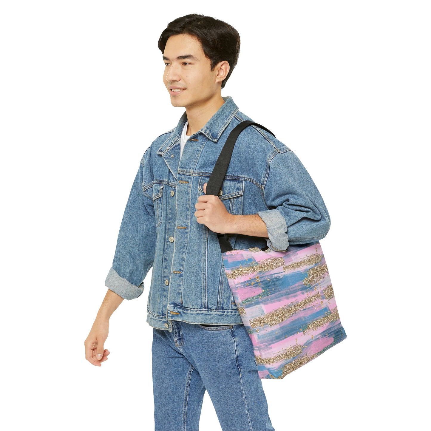Glitter Weekender Bag for Women, Glitter Tote Bag, Adjustable Zippered Tote Bag With Pockets, Tote Bag Canvas