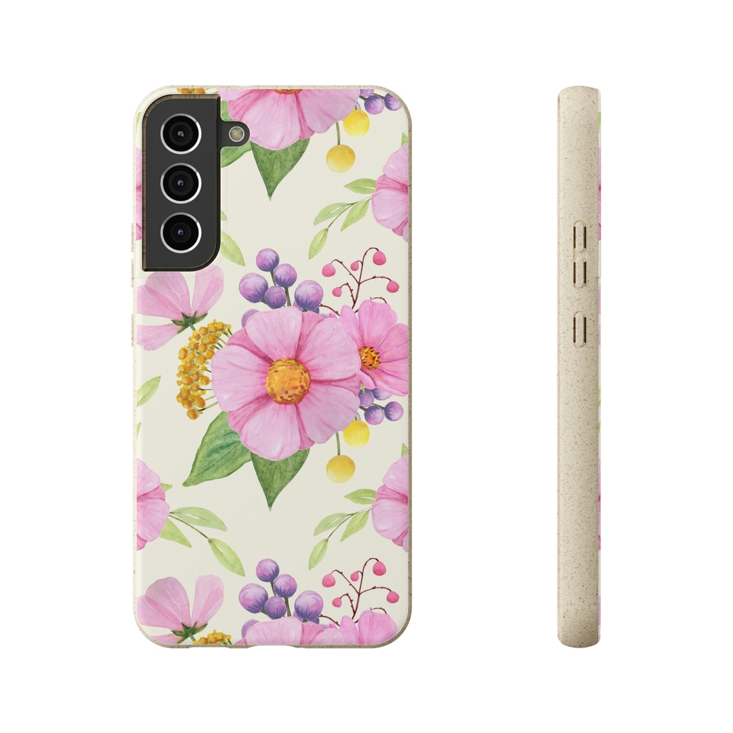 Floral Flower Tough Phone Case, Cute Cool Trendy Biodegradable Phone Case