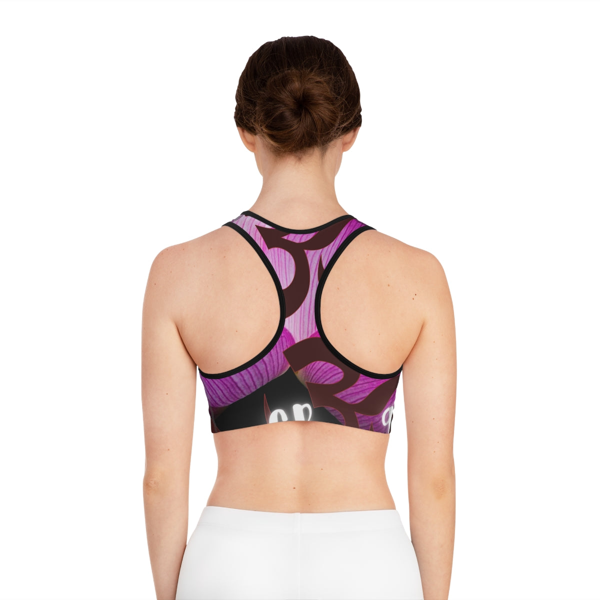 Sports Workout Fitness Cute Bra Top (AOP), Allover Print Abstract Crop Top Streetwear