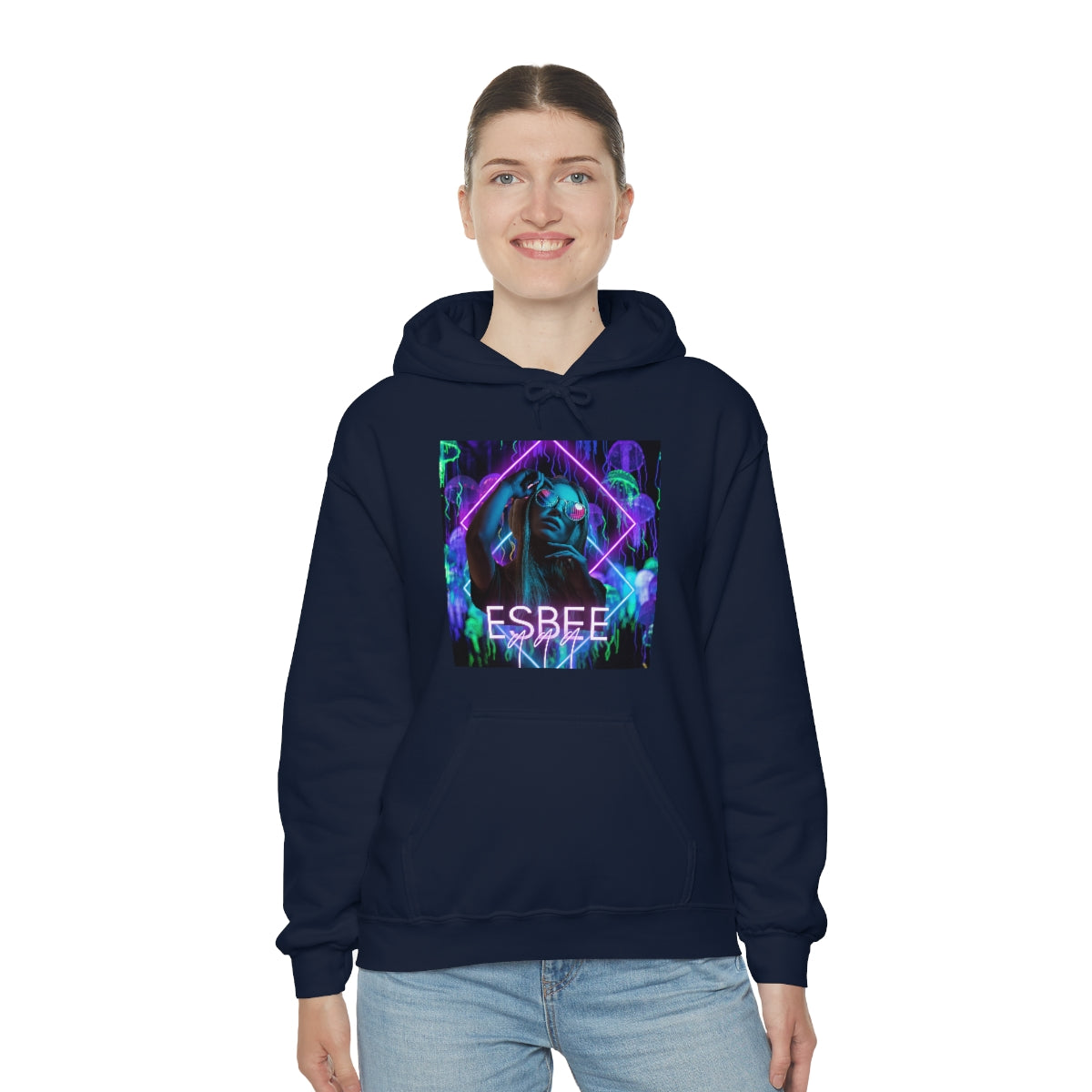 Surreal Graphic Hoodie Retro Y2k Holographic Neon Hoodie Sweatshirt 90's Trendy
