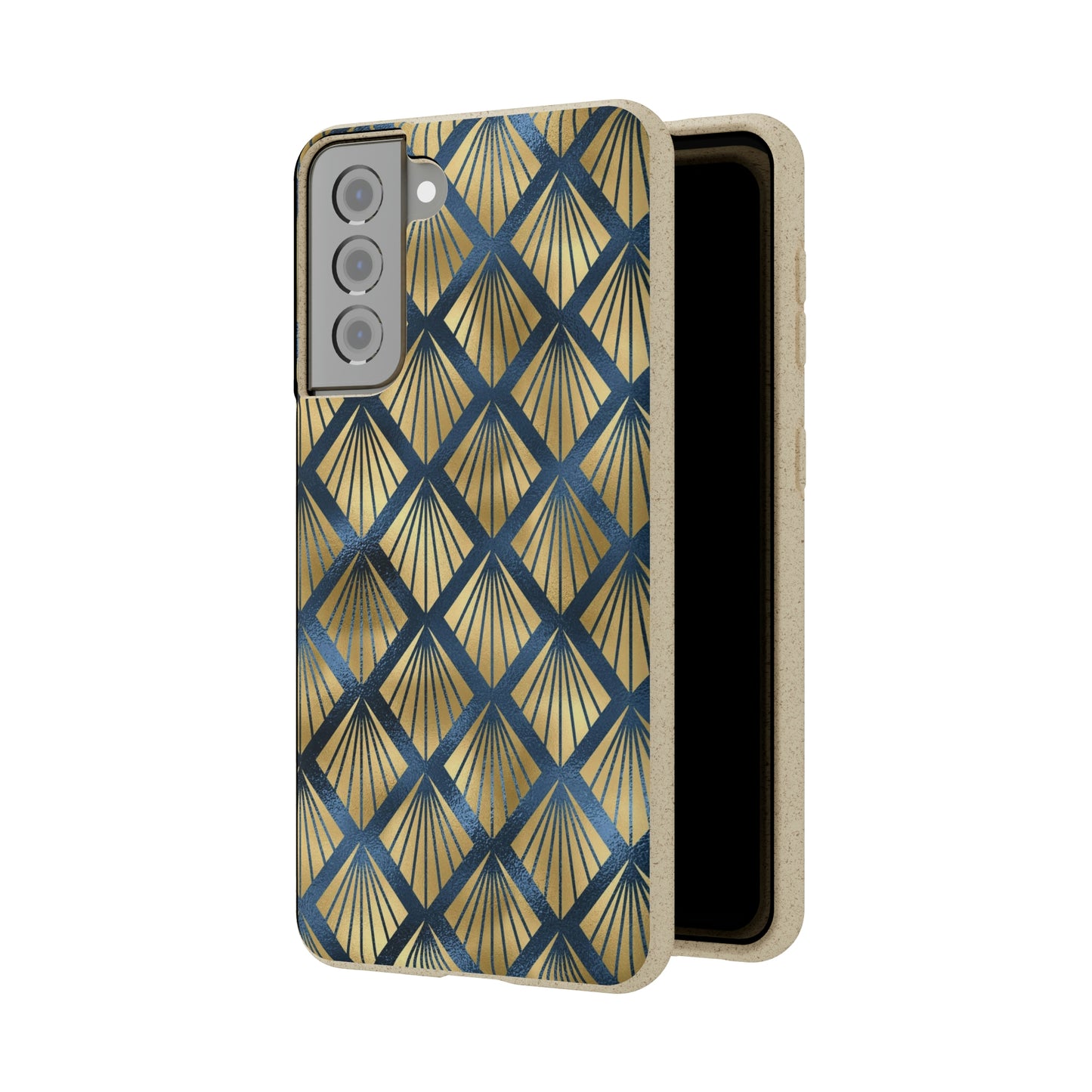 Blue and Gold Eco-Friendly Biodegradable Phone Case: Protect Your Device & the Planet"