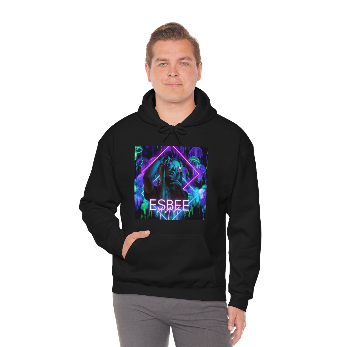 Surreal Graphic Hoodie Retro Y2k Holographic Neon Hoodie Sweatshirt 90's Trendy