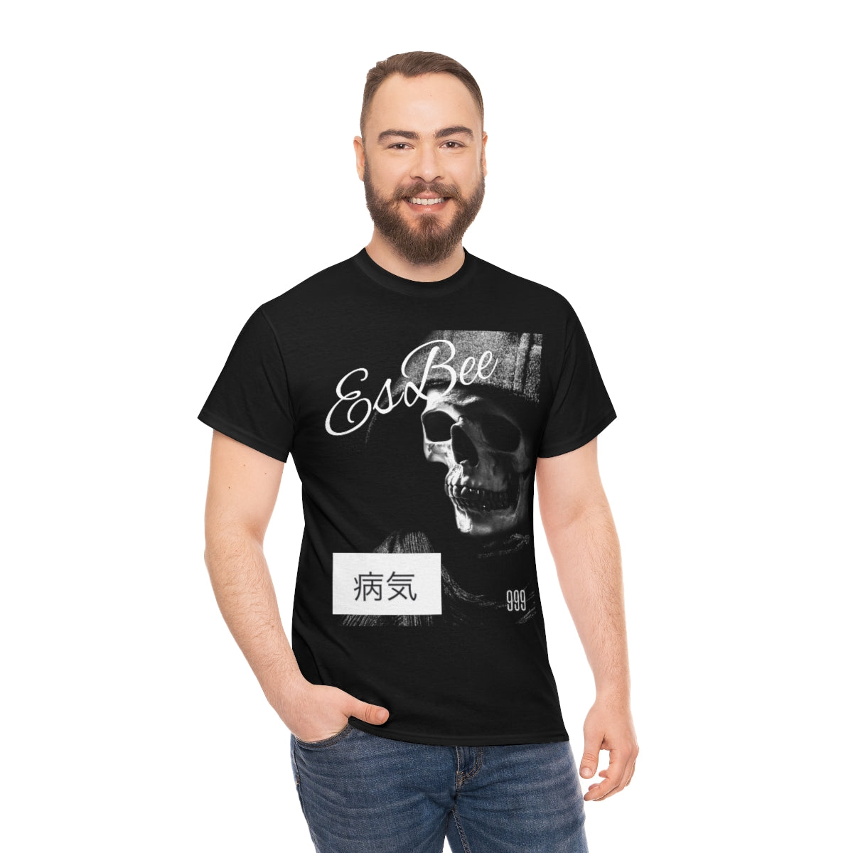 Skull Shirt Skeleton Goth Shirt, Goth Fashion Aesthetic Unisex Heavy Cotton Tee