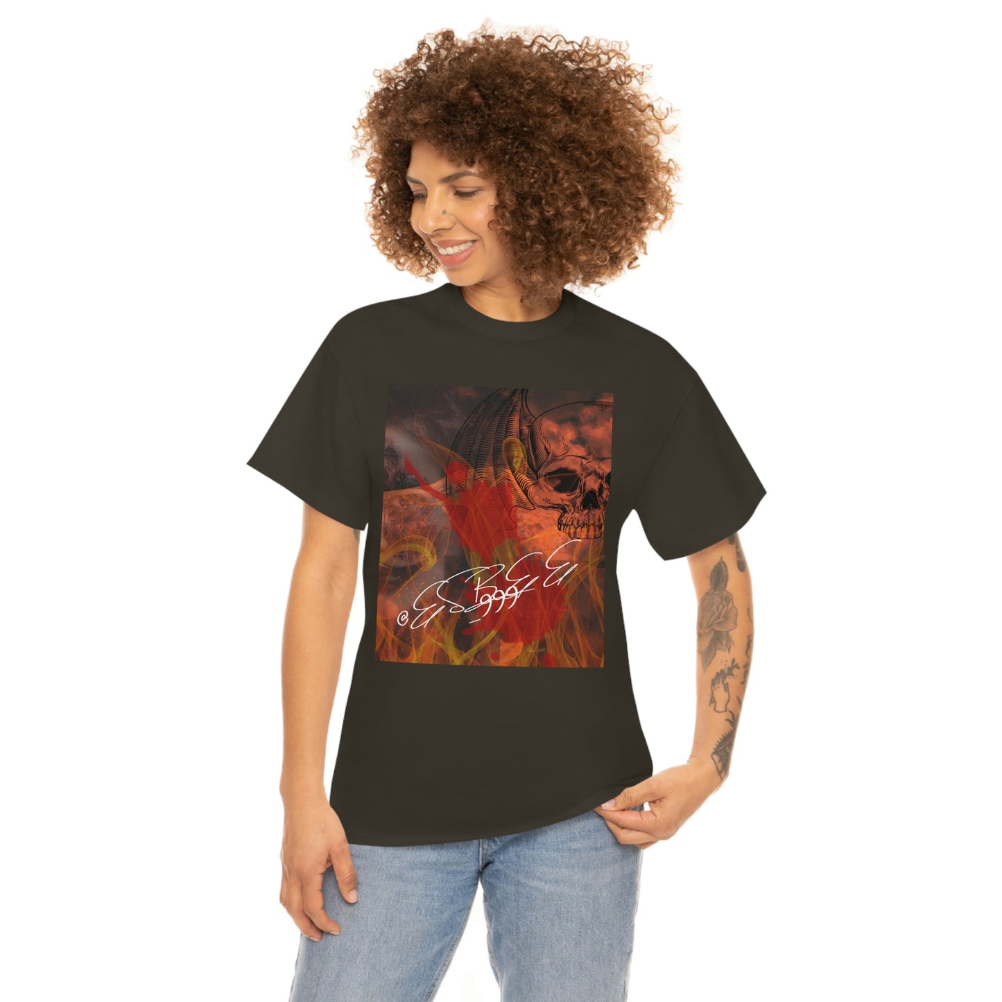 Grunge Abstract Gothic Skull Graphic Streetwear Unisex Crew Neck, Alternative
