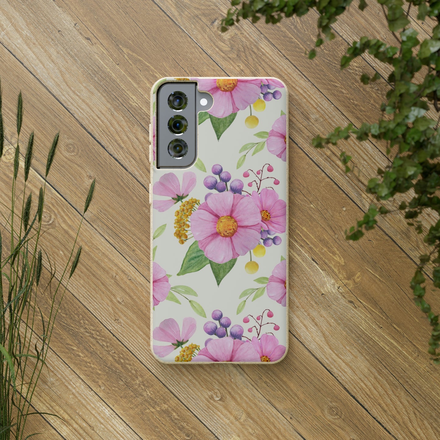 Floral Flower Tough Phone Case, Cute Cool Trendy Biodegradable Phone Case