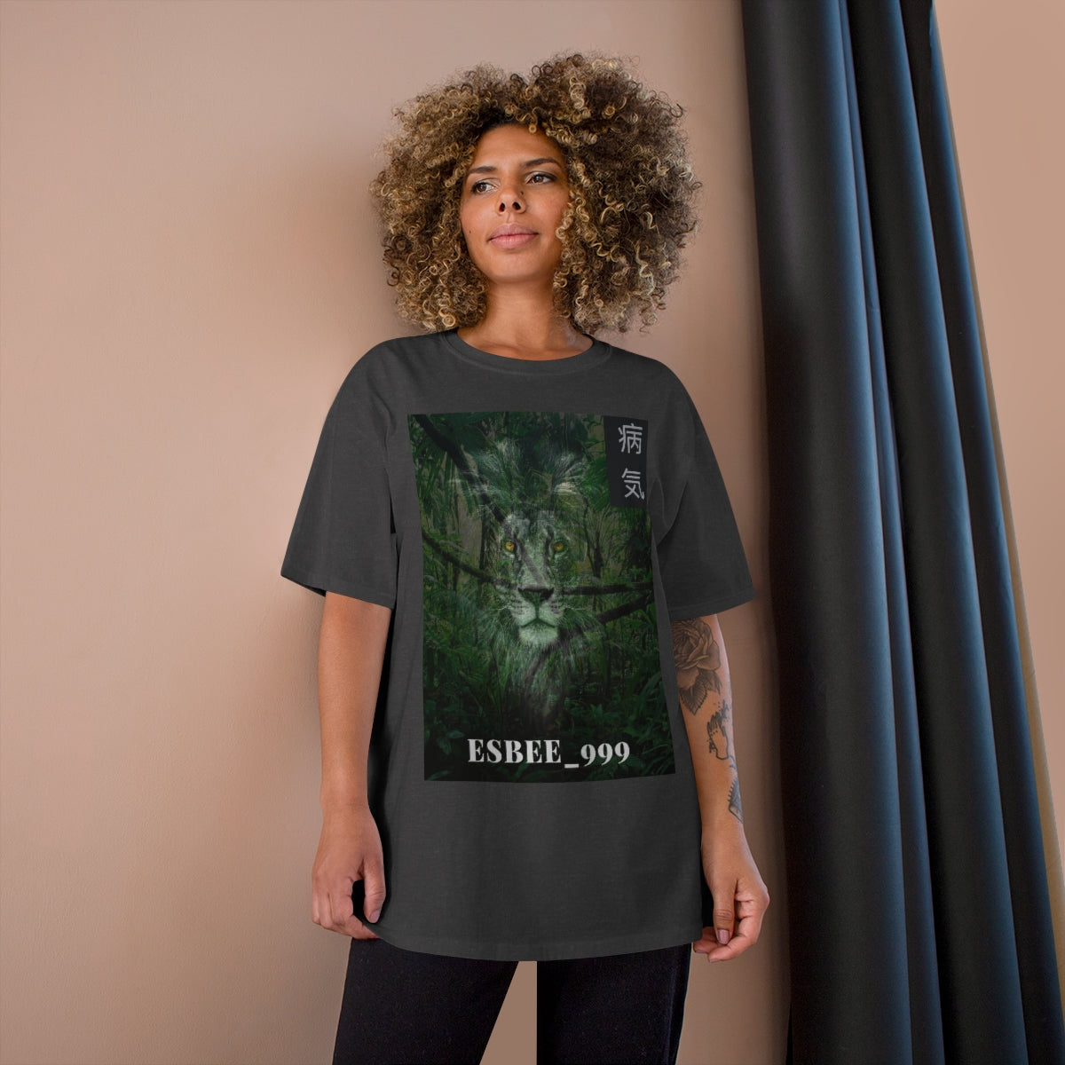 Champion Lion Head Shirt Streetwear, Graphic Tee Grunge Y2k
