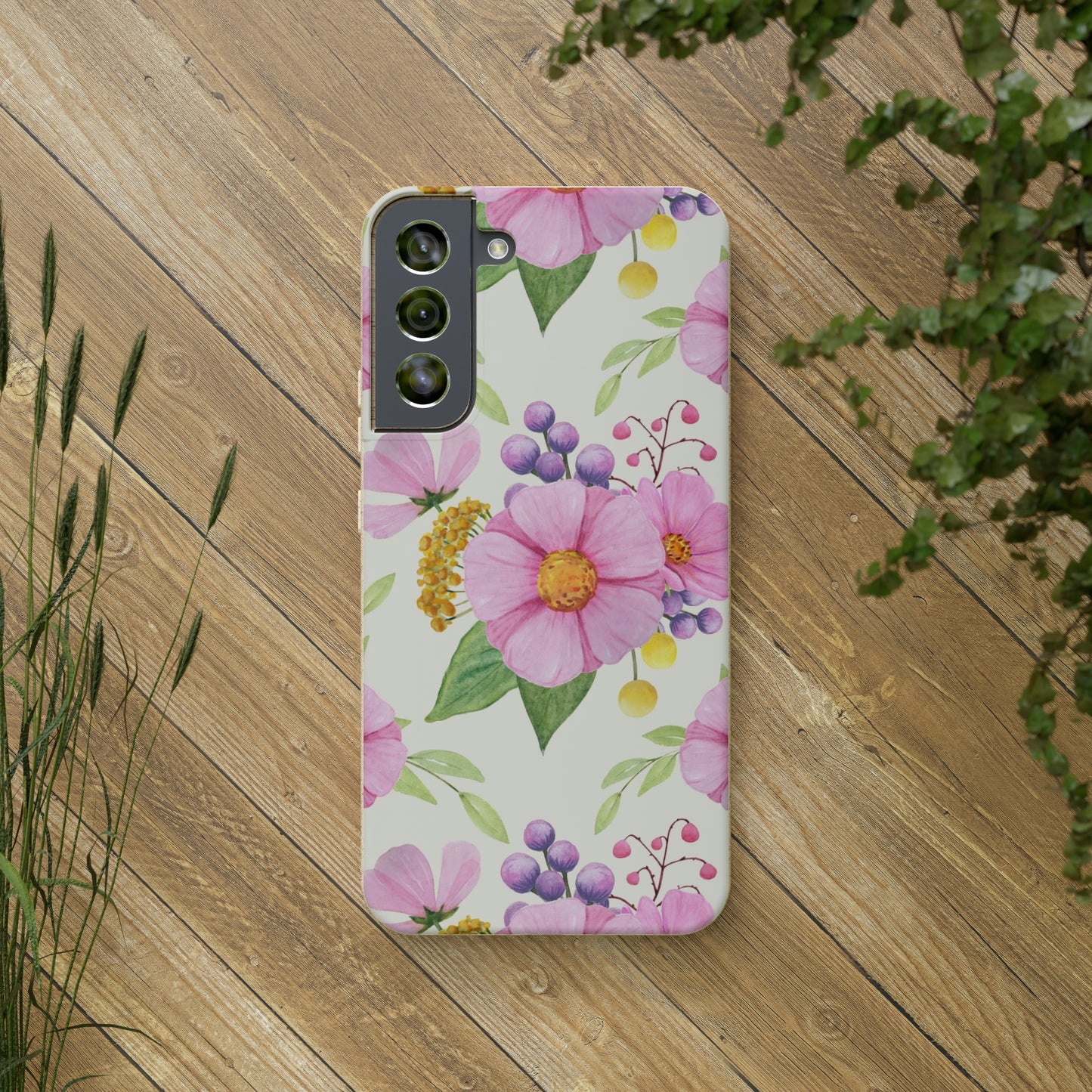 Floral Flower Tough Phone Case, Cute Cool Trendy Biodegradable Phone Case