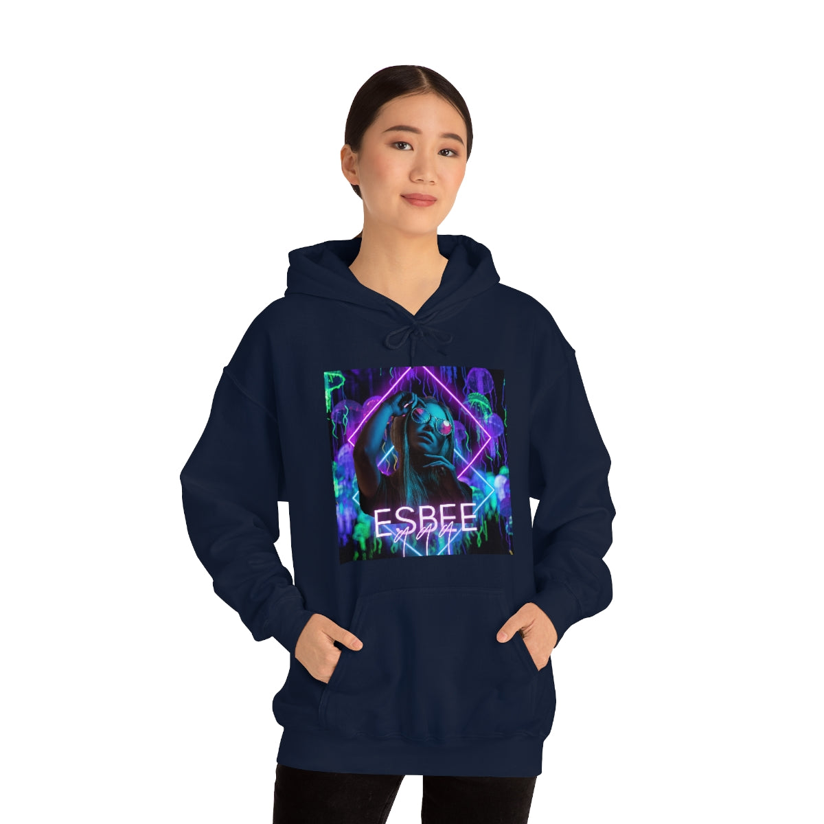 Surreal Graphic Hoodie Retro Y2k Holographic Neon Hoodie Sweatshirt 90's Trendy