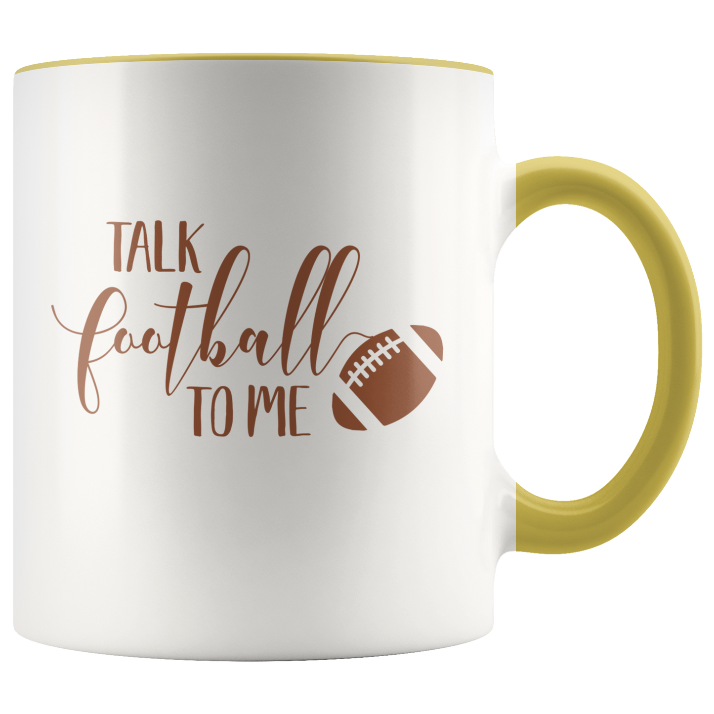 Talk Football to Me Coffee Mug Football Mom Football Dad Football Lover Custom Accent Mug