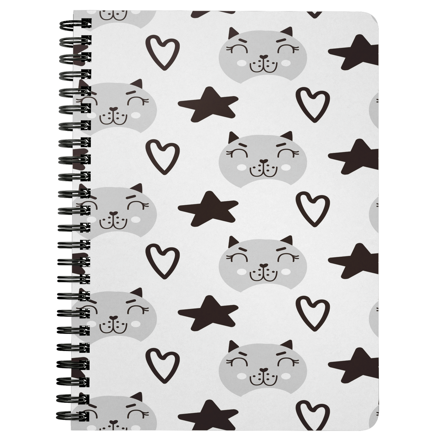 Scandinavian Cat Journal Notebook Diary Daybook Spiral Lined Notebook Cat Lover Gift Writing Book