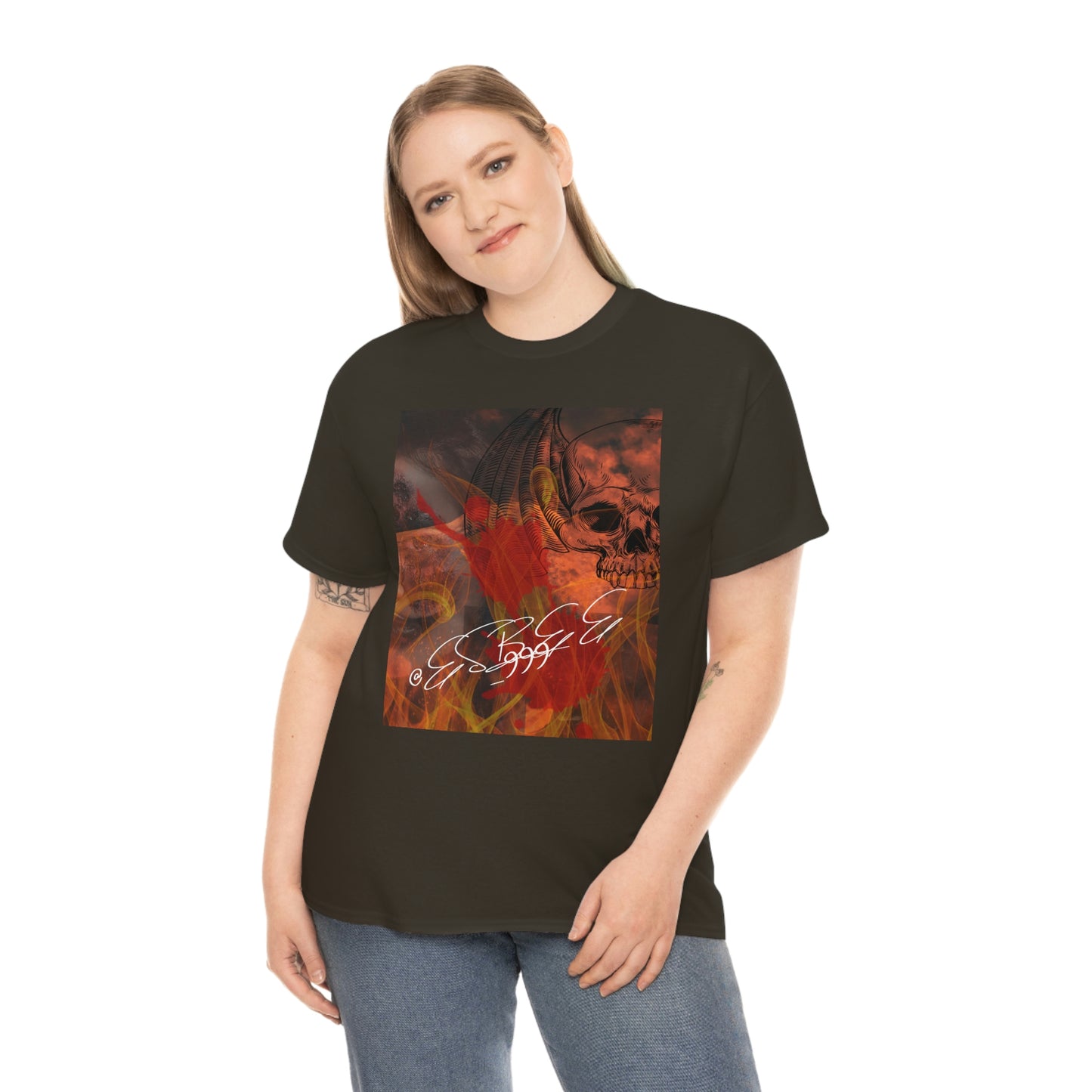Grunge Abstract Gothic Skull Graphic Streetwear Unisex Crew Neck, Alternative