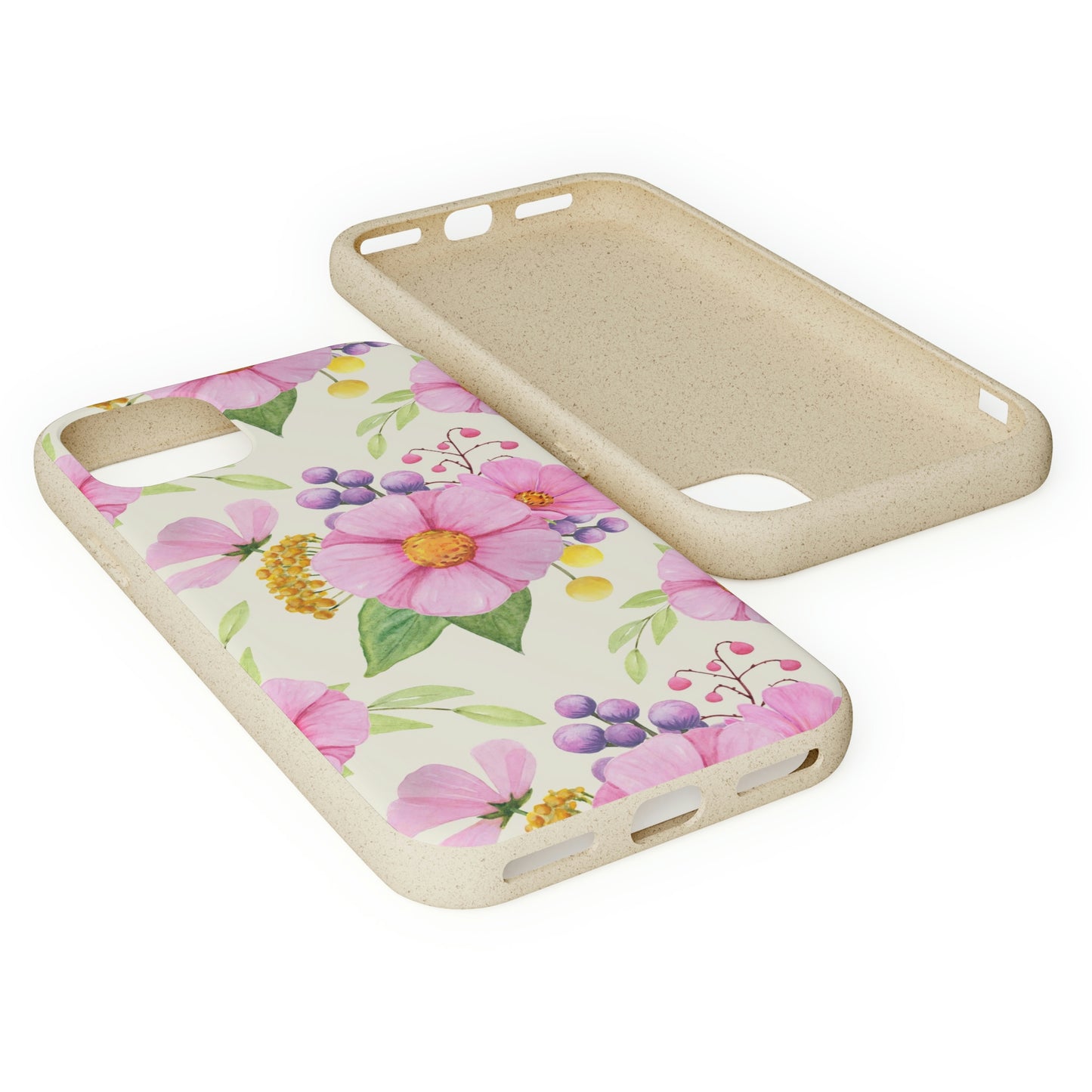 Floral Flower Tough Phone Case, Cute Cool Trendy Biodegradable Phone Case