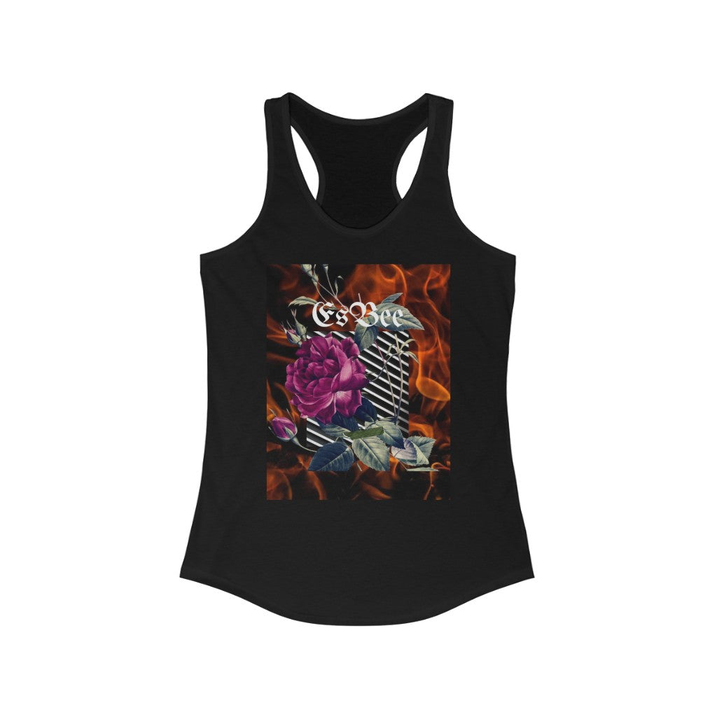 rose tank top goth women