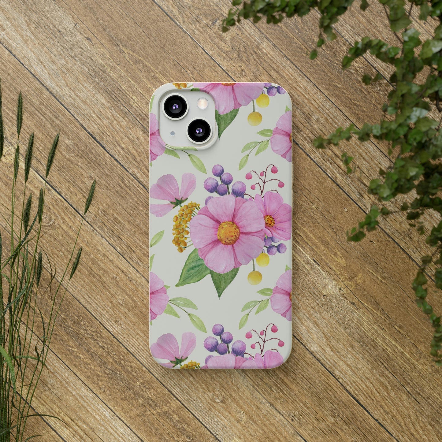 Floral Flower Tough Phone Case, Cute Cool Trendy Biodegradable Phone Case