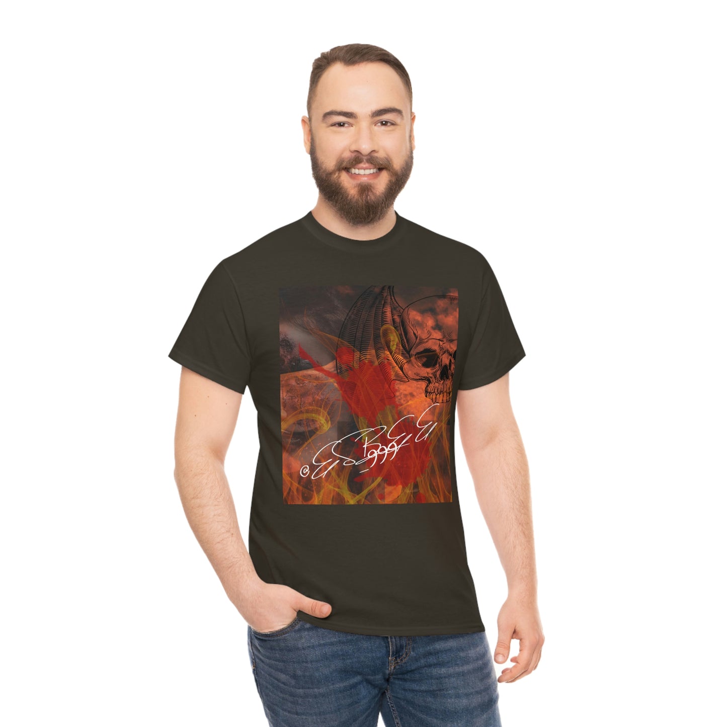 Grunge Abstract Gothic Skull Graphic Streetwear Unisex Crew Neck, Alternative