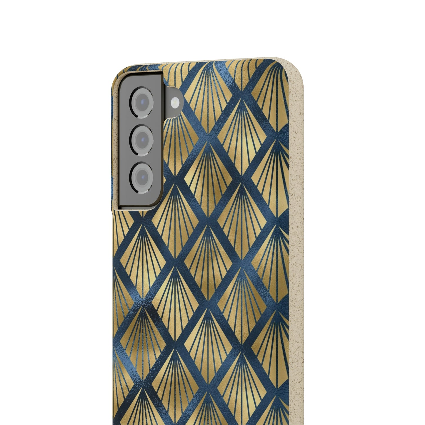 Blue and Gold Eco-Friendly Biodegradable Phone Case: Protect Your Device & the Planet"