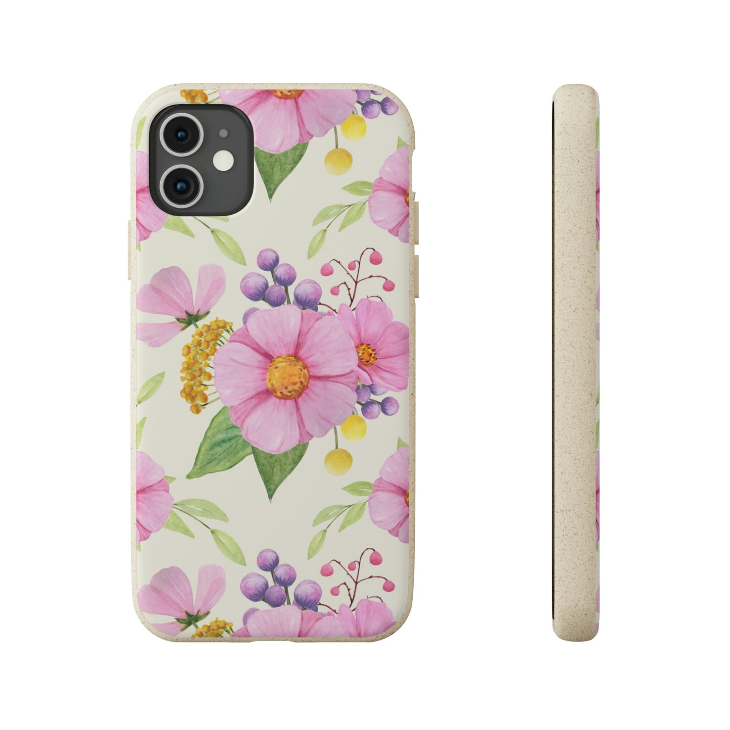 Floral Flower Tough Phone Case, Cute Cool Trendy Biodegradable Phone Case