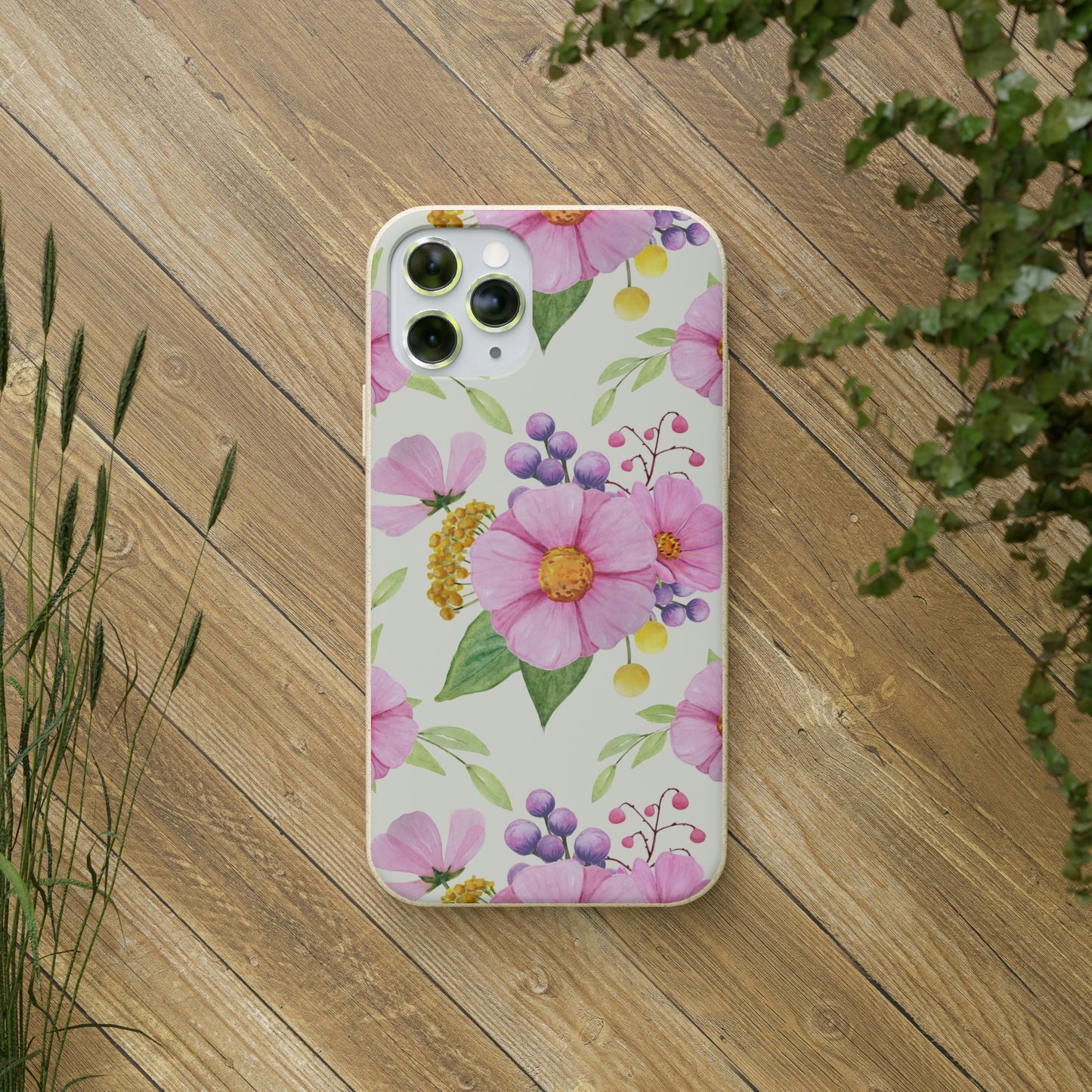 Floral Flower Tough Phone Case, Cute Cool Trendy Biodegradable Phone Case