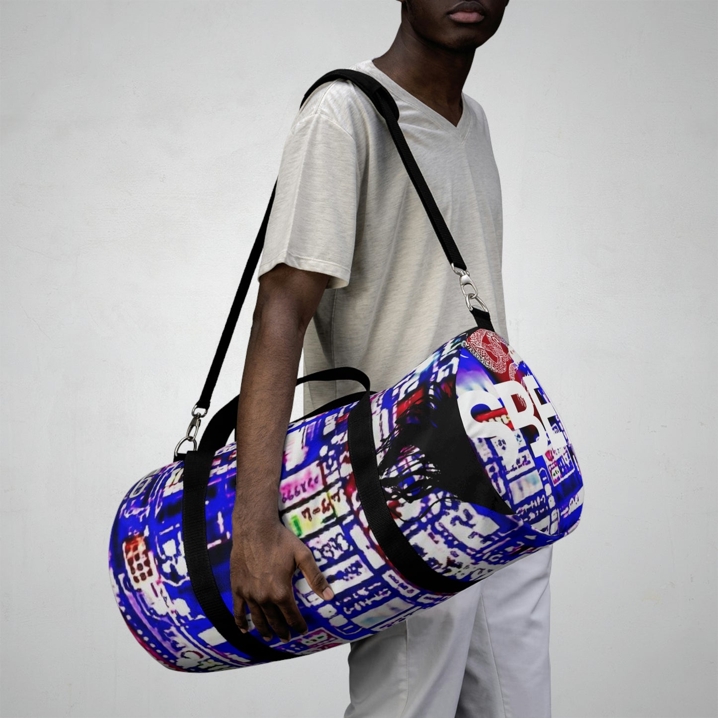 abstract duffle bag