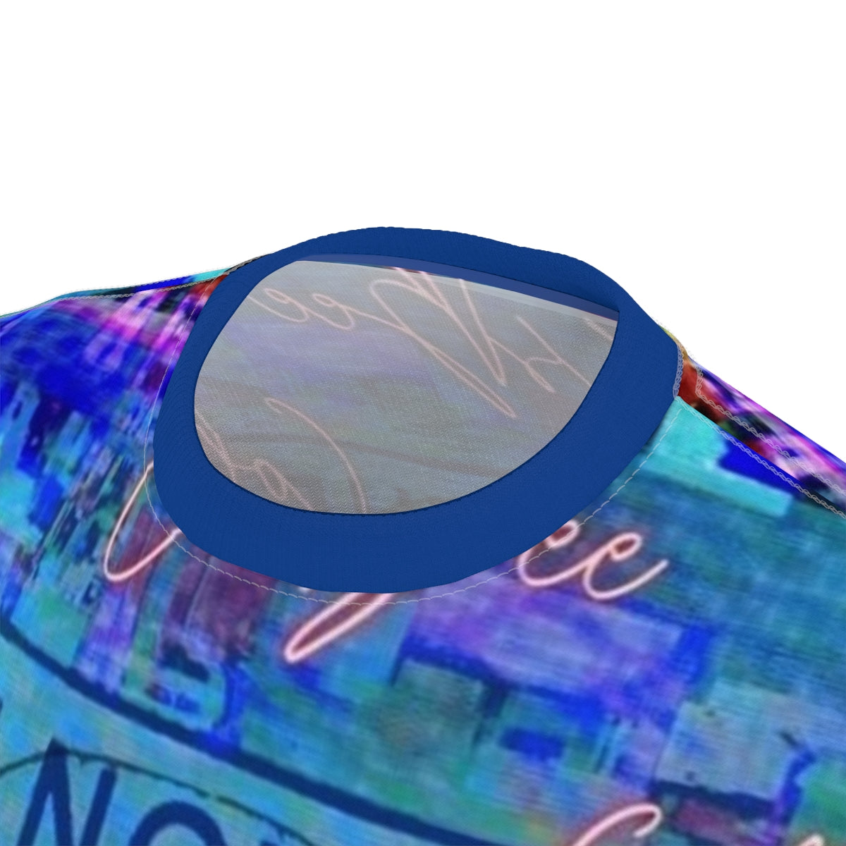 Blue Abstract Graphic Tee Men Women, Cool All Over Print Streetwear