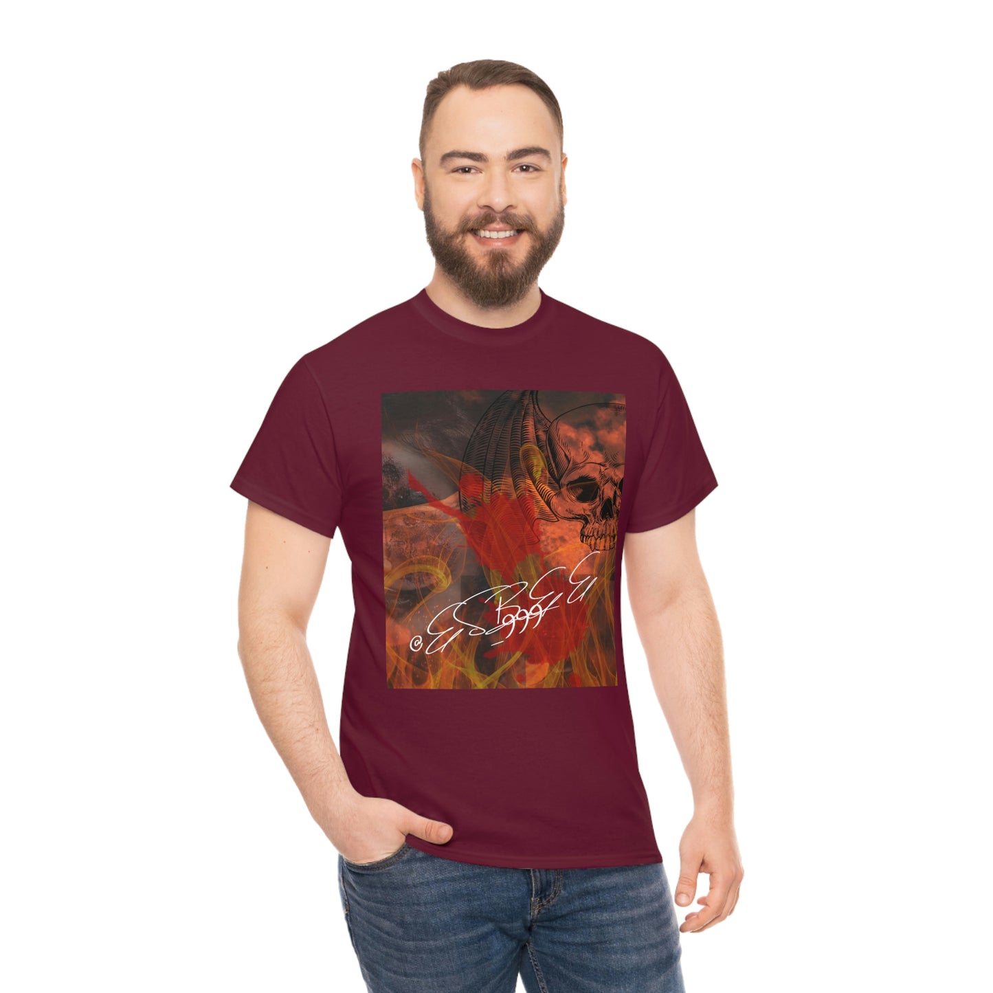 Grunge Abstract Gothic Skull Graphic Streetwear Unisex Crew Neck, Alternative