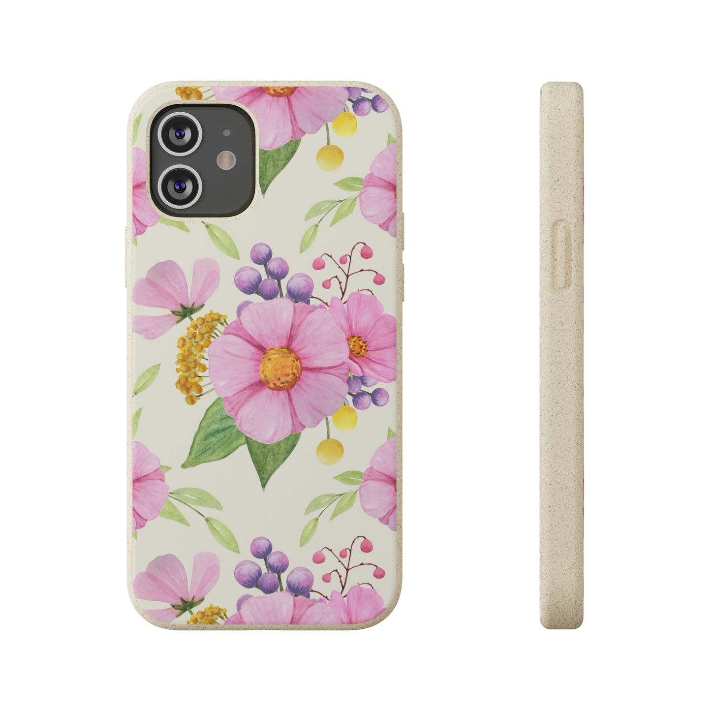 Floral Flower Tough Phone Case, Cute Cool Trendy Biodegradable Phone Case