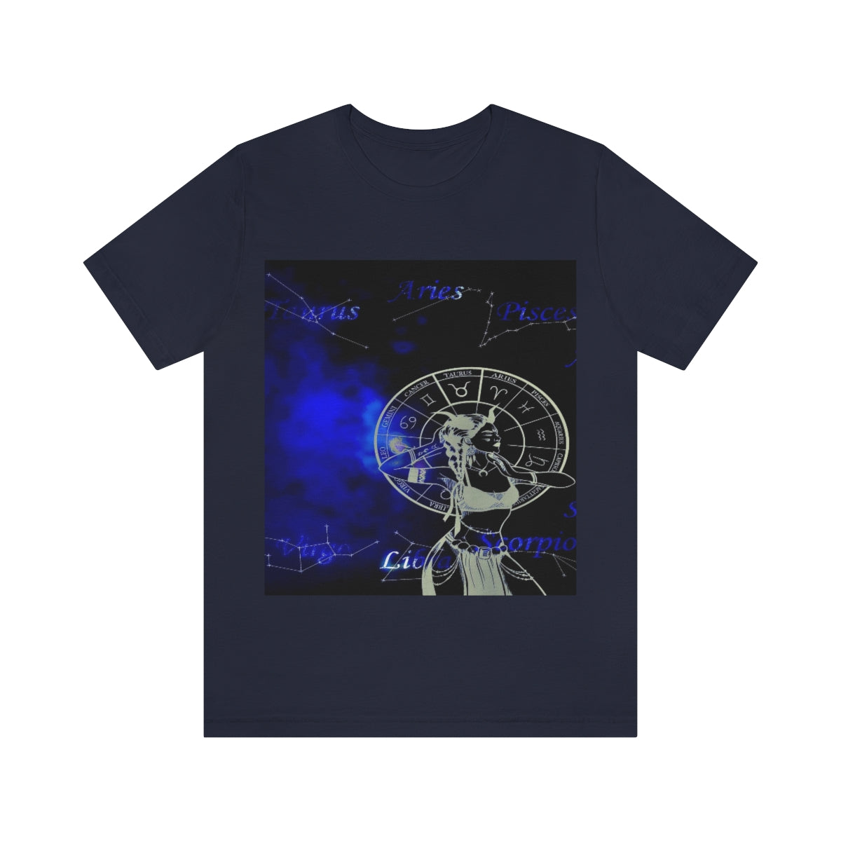 Taurus Woman Crew Neck Graphic Tee Astrology Zodiac Celestial Short Sleeve Tee