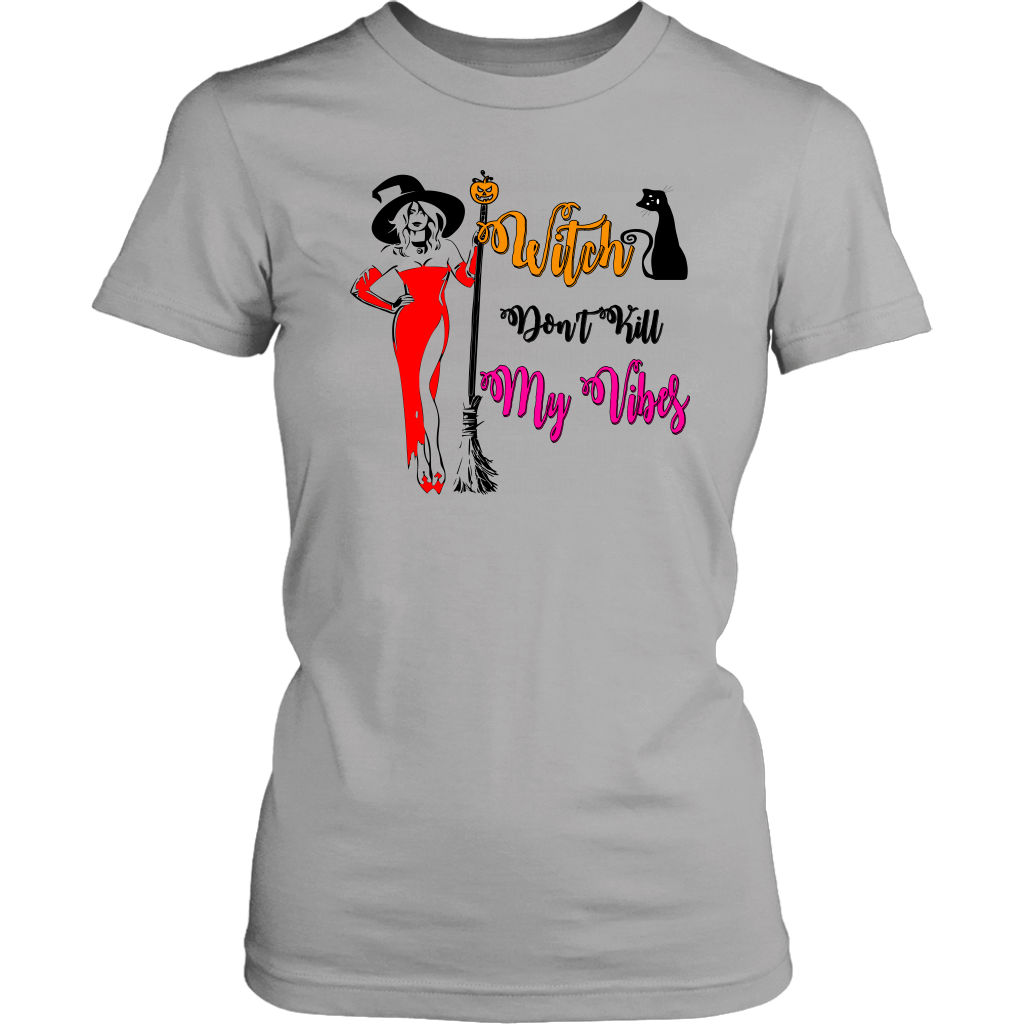 Witch Don't Kill My Vibe Women's Halloween Shirt Funny Goth Graphic Tee