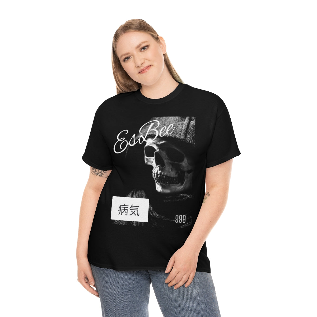 Skull Shirt Skeleton Goth Shirt, Goth Fashion Aesthetic Unisex Heavy Cotton Tee