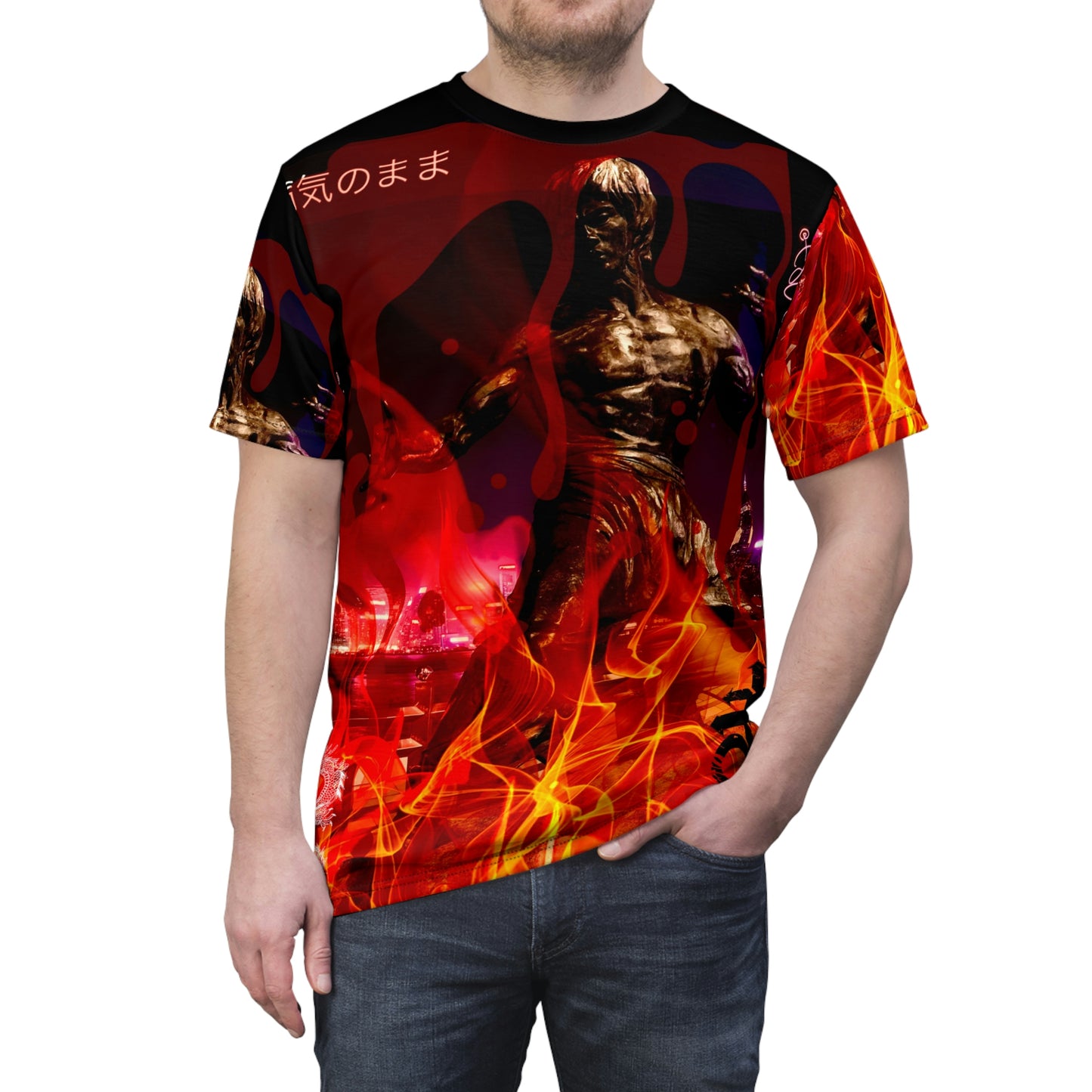 Bruce Lee Vintage Graphic T-Shirt Japanese Symbol Goth Y2k Punk Alternative Streetwear Unisex