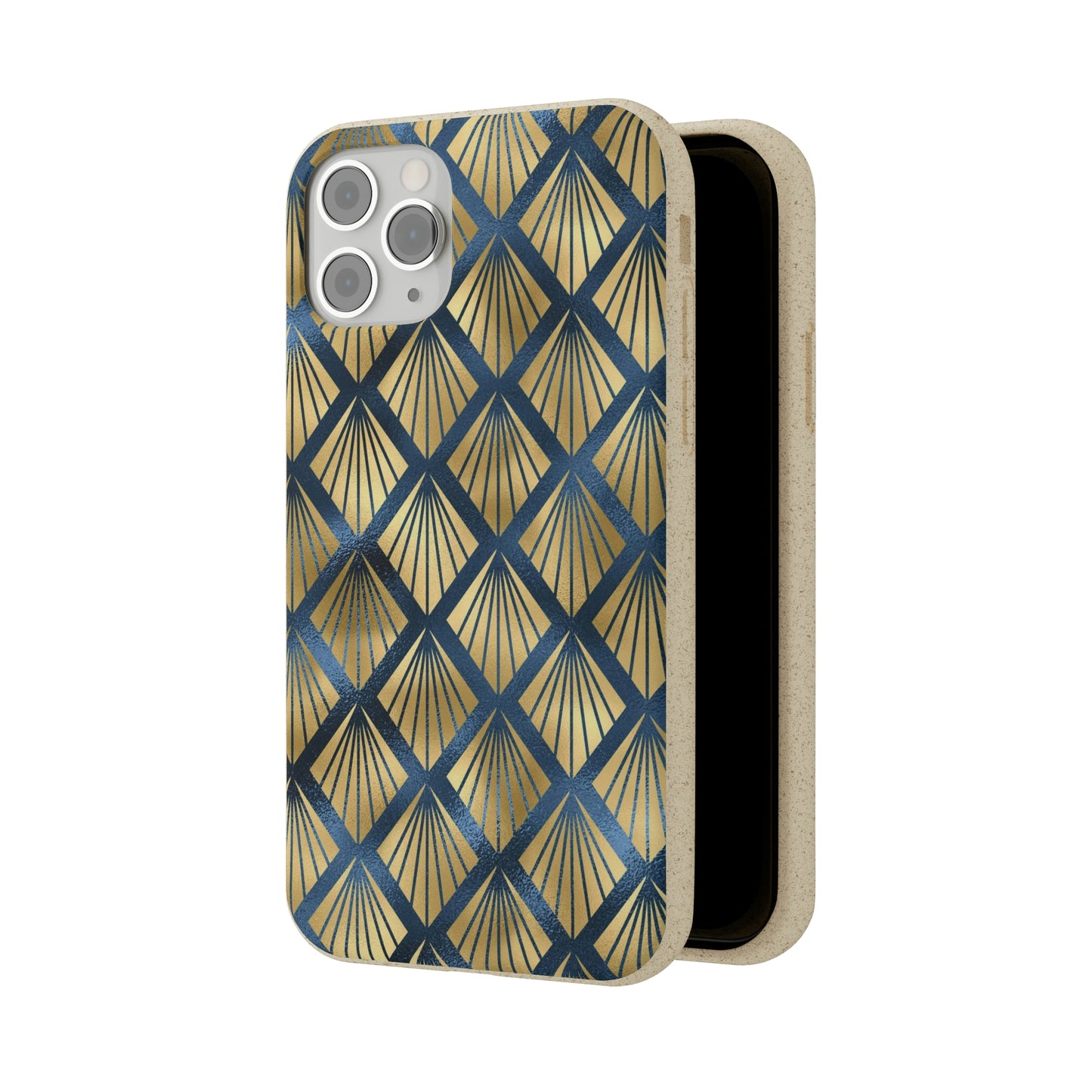 Blue and Gold Eco-Friendly Biodegradable Phone Case: Protect Your Device & the Planet"