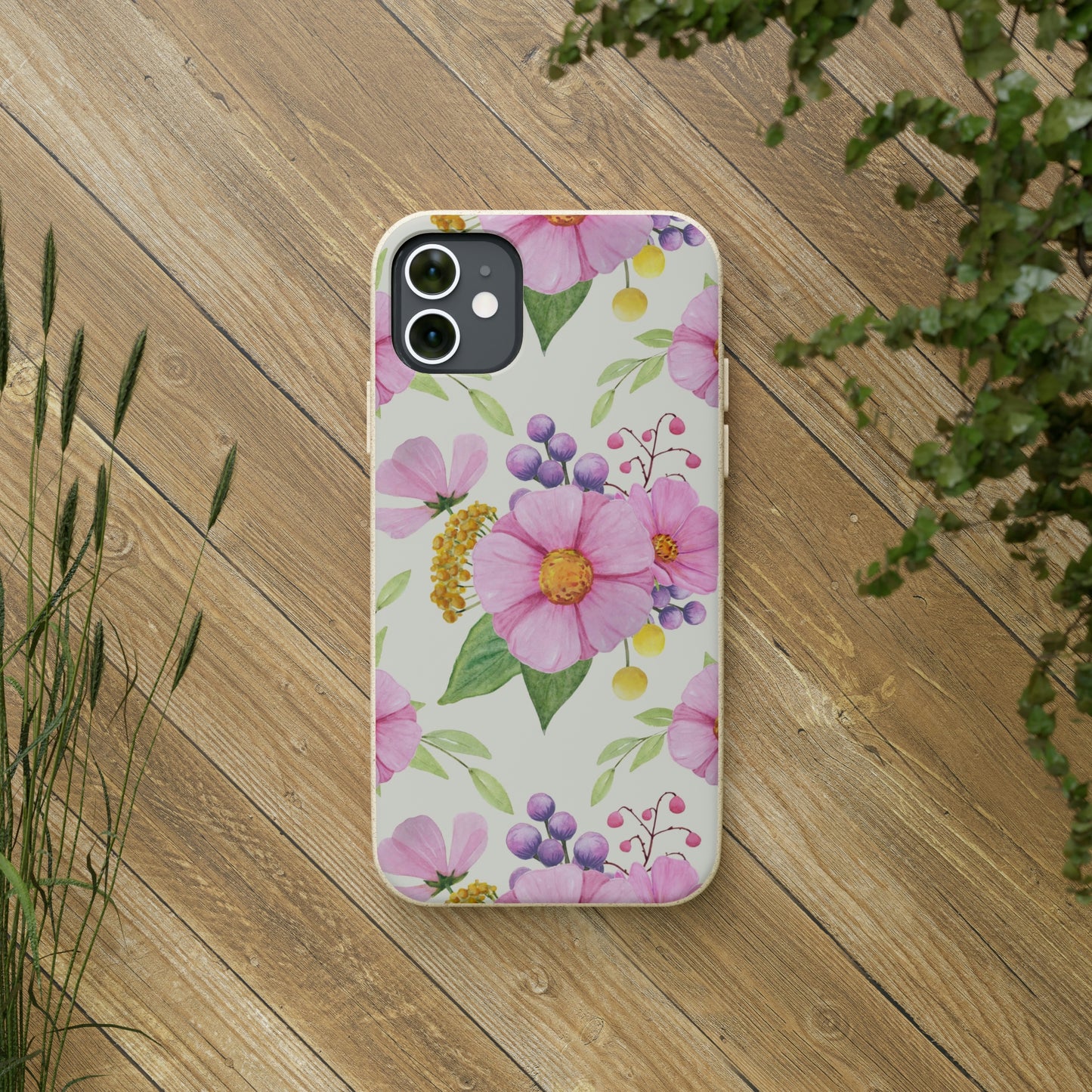 Floral Flower Tough Phone Case, Cute Cool Trendy Biodegradable Phone Case