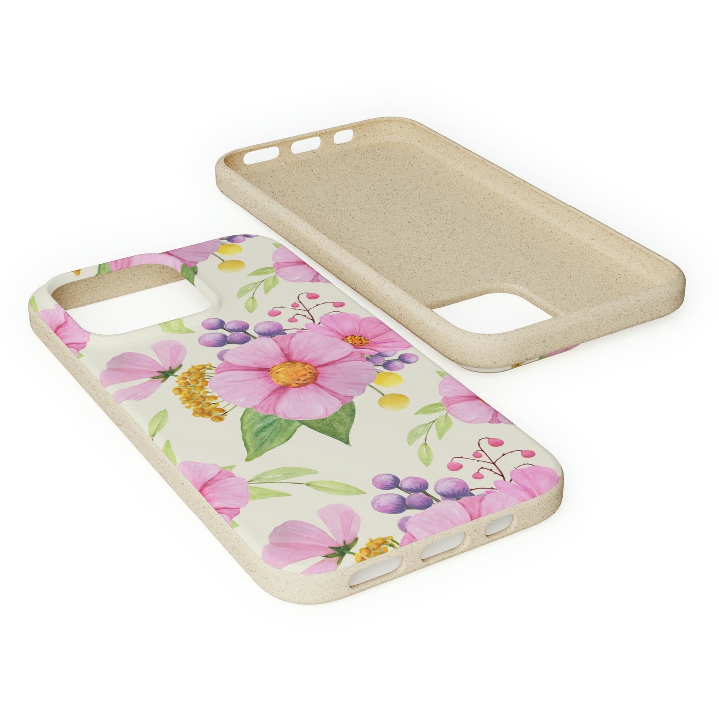 Floral Flower Tough Phone Case, Cute Cool Trendy Biodegradable Phone Case