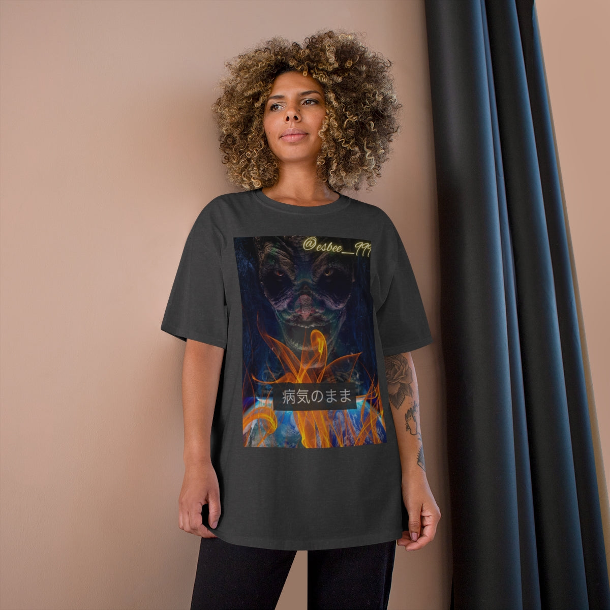 Champion Graphic Goth T-Shirt, Halloween Shirt Cool Trendy Aesthetic Unisex