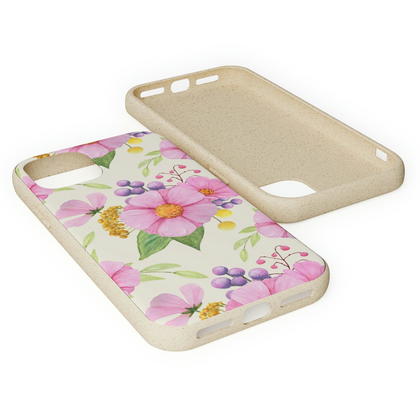 Floral Flower Tough Phone Case, Cute Cool Trendy Biodegradable Phone Case
