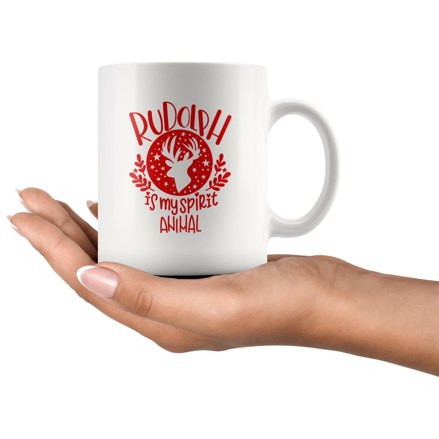 Christmas Coffee Mug Rudolph is my Spirit Animal Christmas Gift Custom Mug