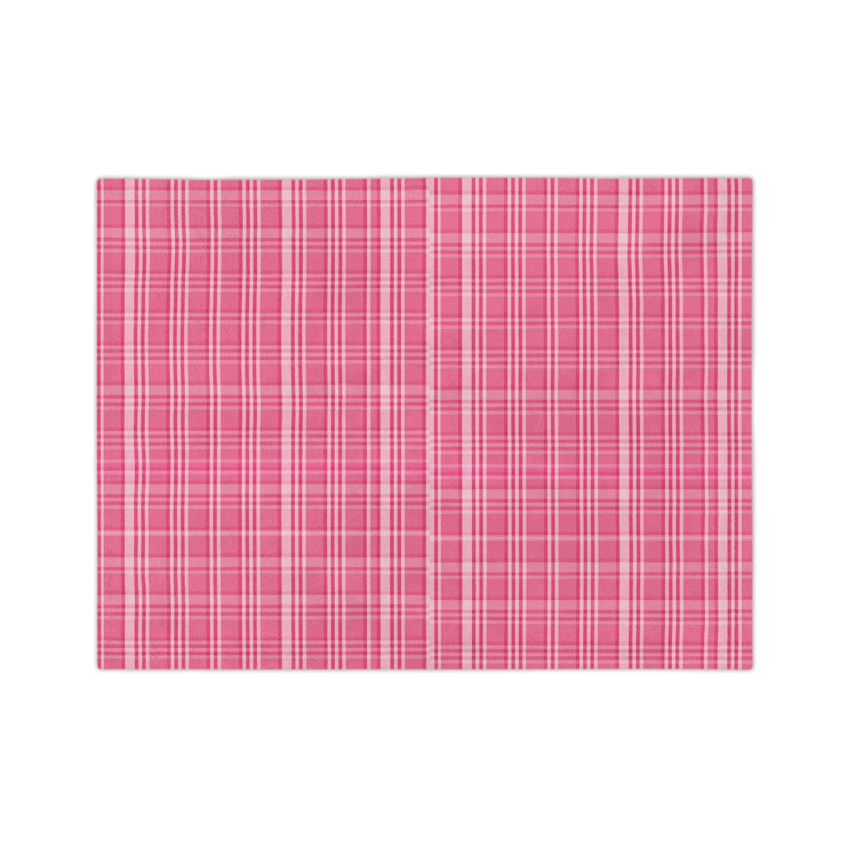 Pink Plaid Minky Throw Blanket Adult, Fleece Velveteen Blanket, Cute Plush