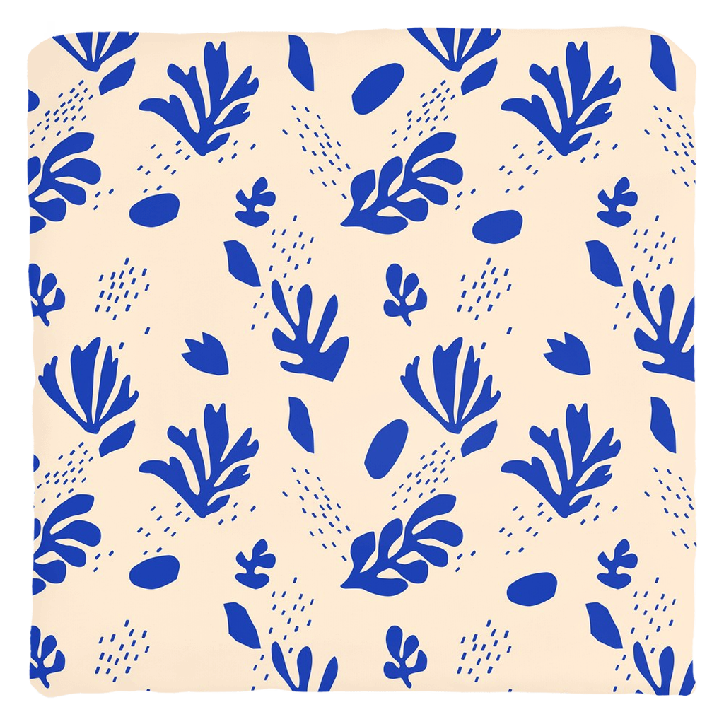Floral Throw Pillows Matisse Art Throw Pillow Cover Cushion Blue and Creme