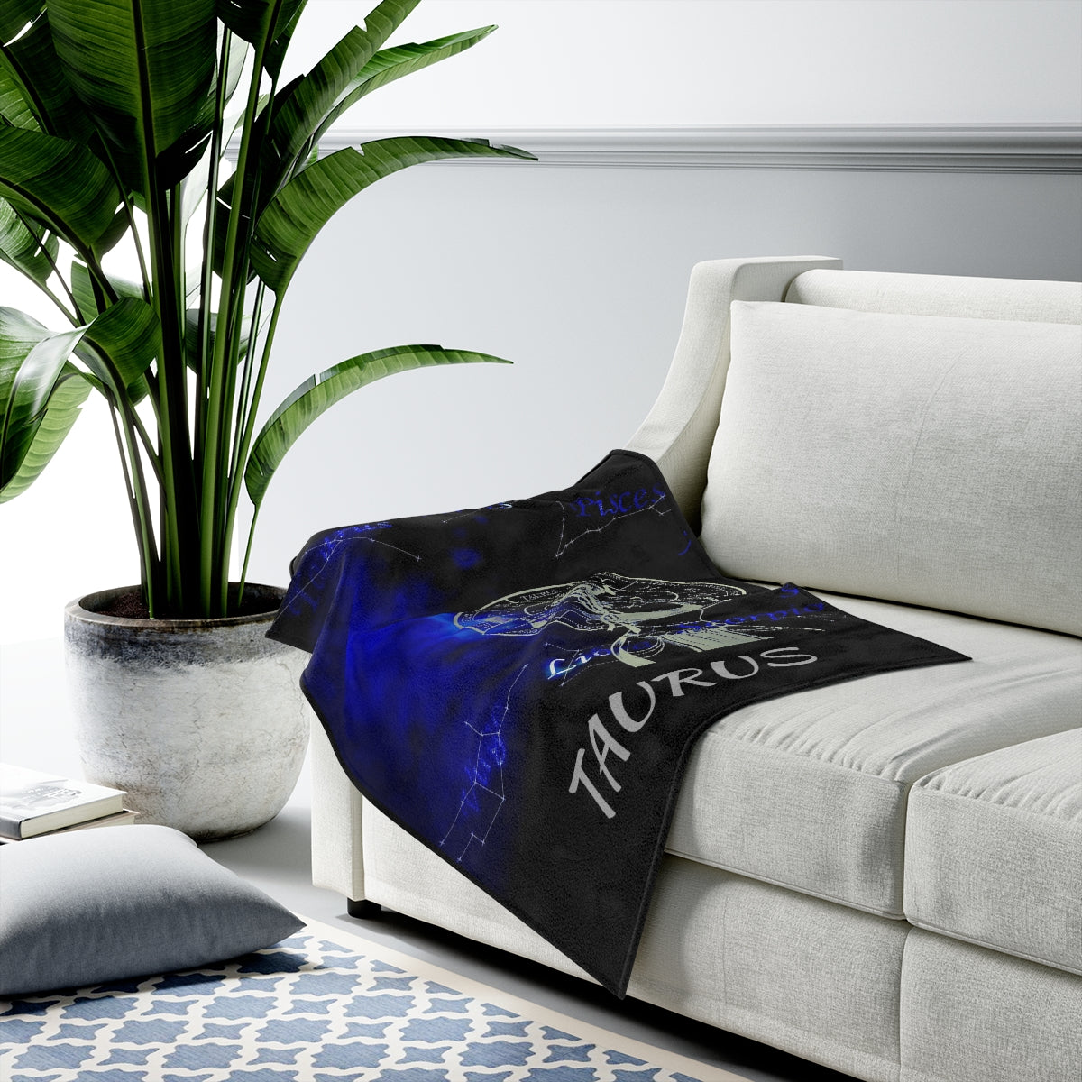 Taurus Throw Blanket Zodiac Sign Gift Celestial Soft Fleece Cozy Warm Blanket