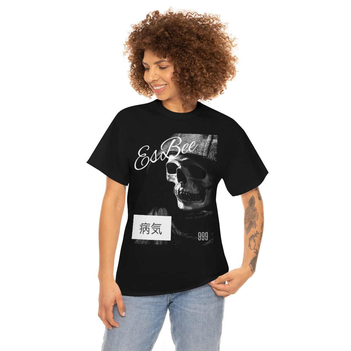 Skull Shirt Skeleton Goth Shirt, Goth Fashion Aesthetic Unisex Heavy Cotton Tee