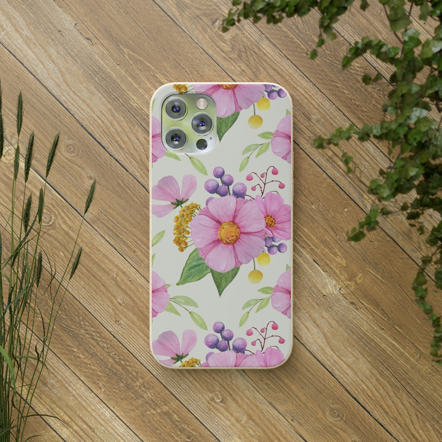 Floral Flower Tough Phone Case, Cute Cool Trendy Biodegradable Phone Case