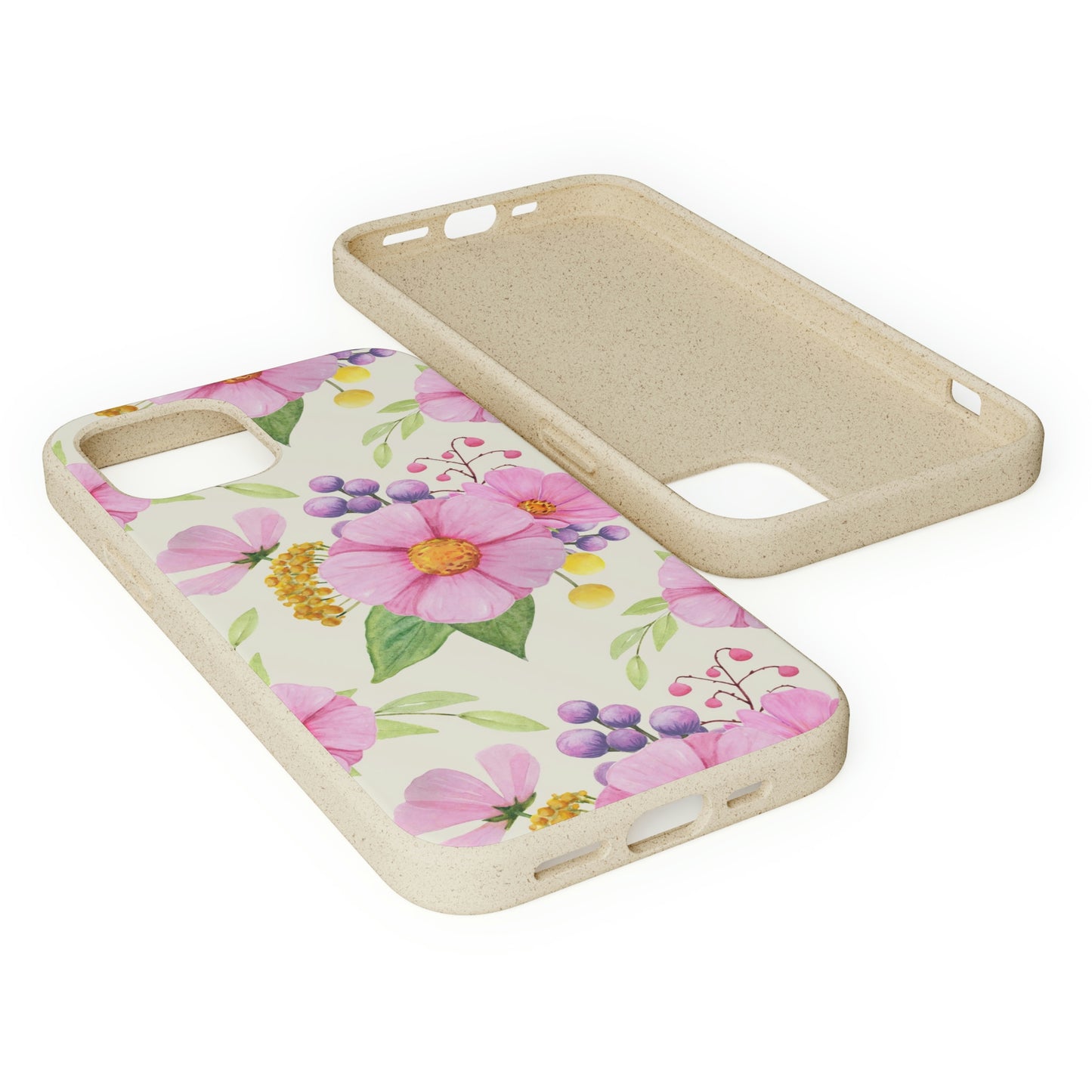 Floral Flower Tough Phone Case, Cute Cool Trendy Biodegradable Phone Case